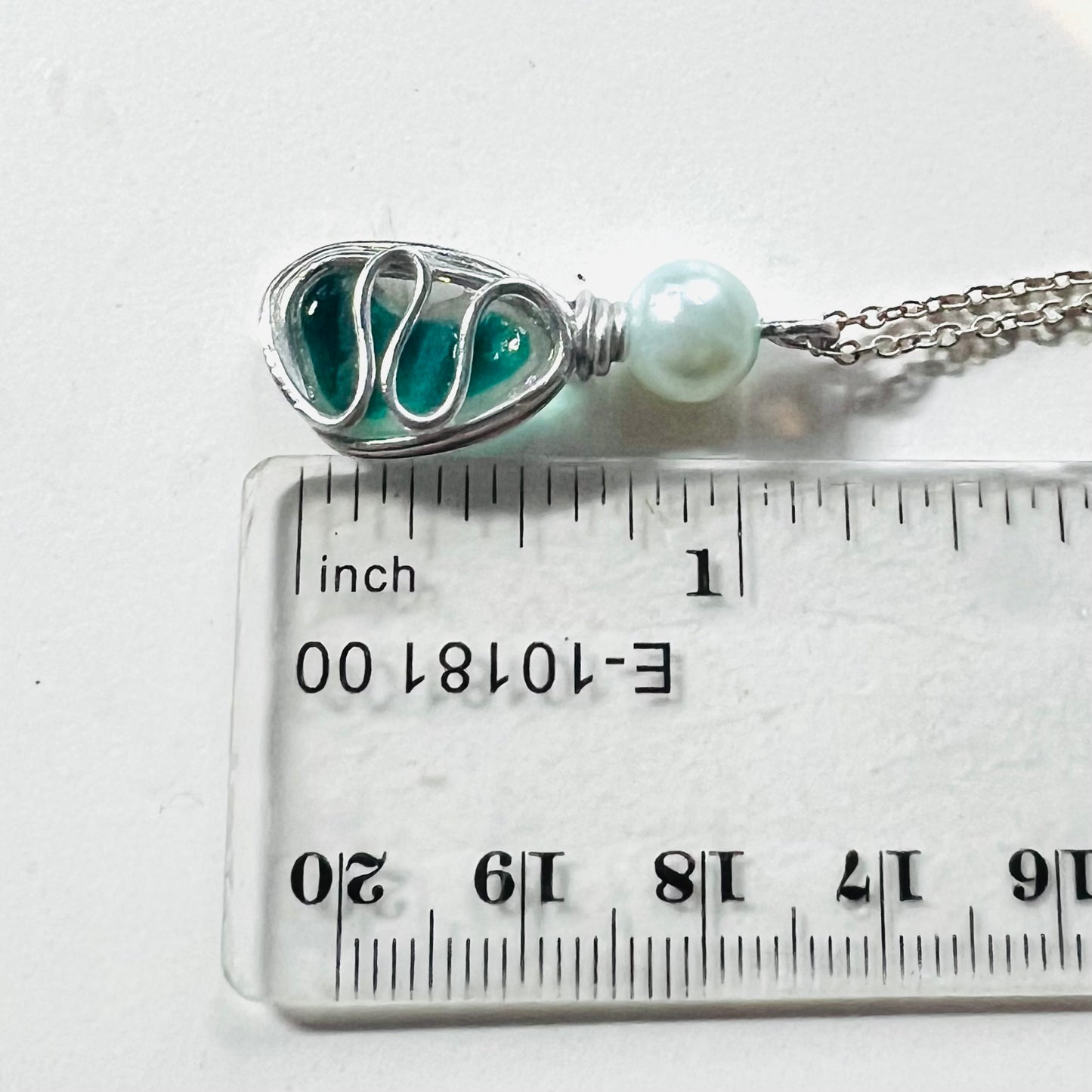 Turquoise Seaham Sea Glass Multi Waves Pendant