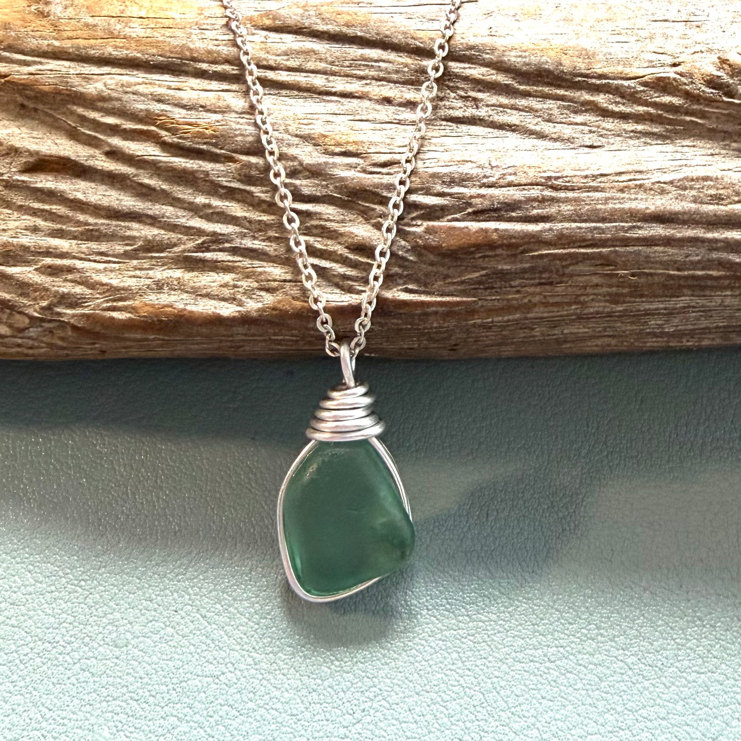 Turquoise Seaham Sea Glass Pendant