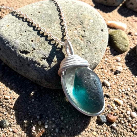 Turquoise Seaham Sea Glass Multi Pendant