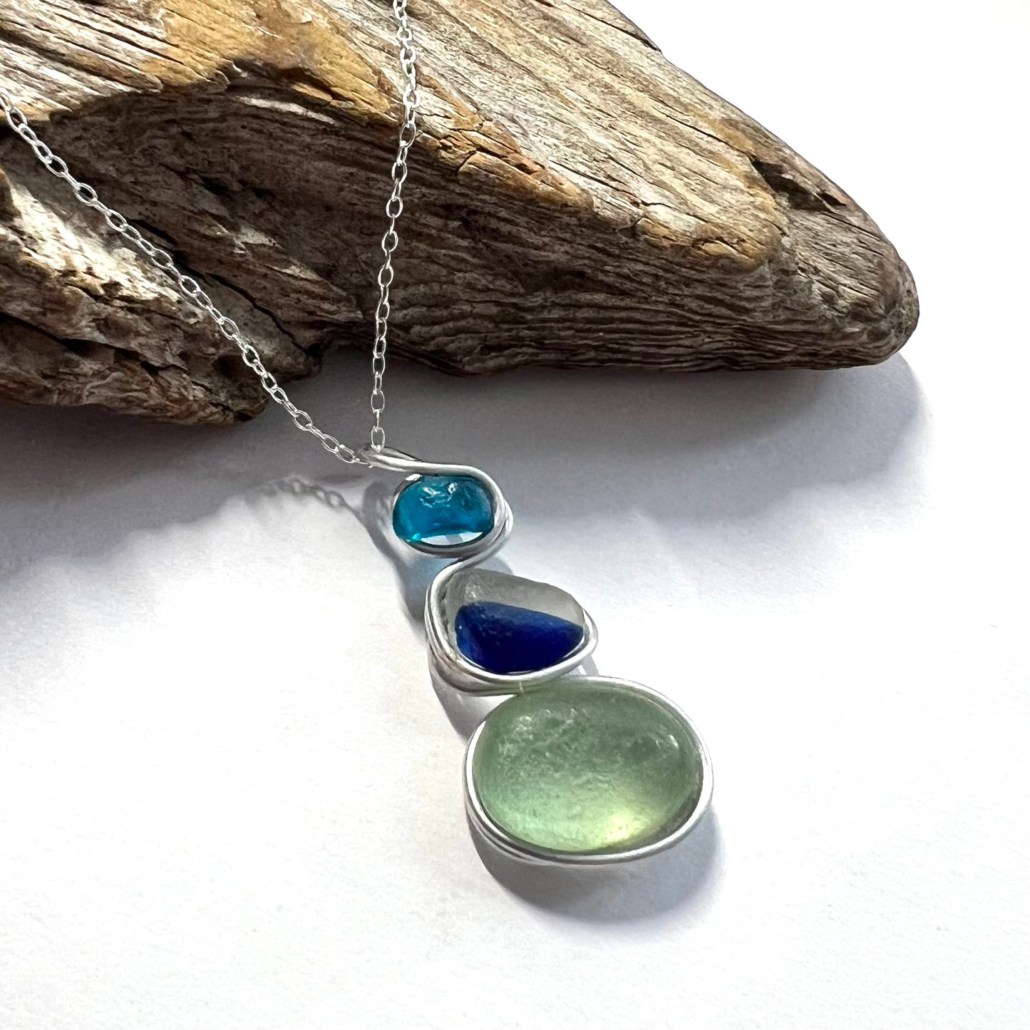 Three Piece Seaham Sea Glass Pendant