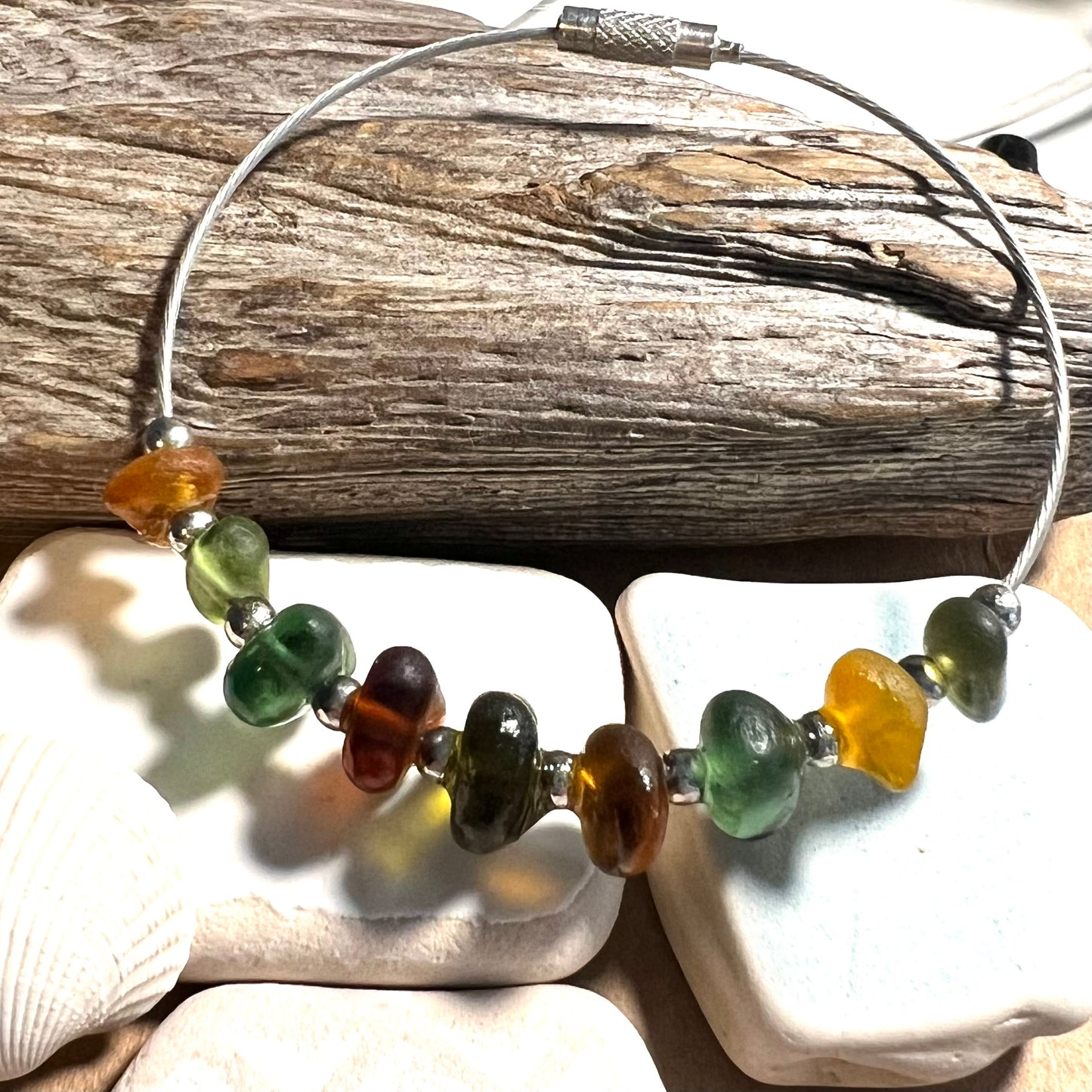 Seaham Sea Glass Autumn Shades Bangle