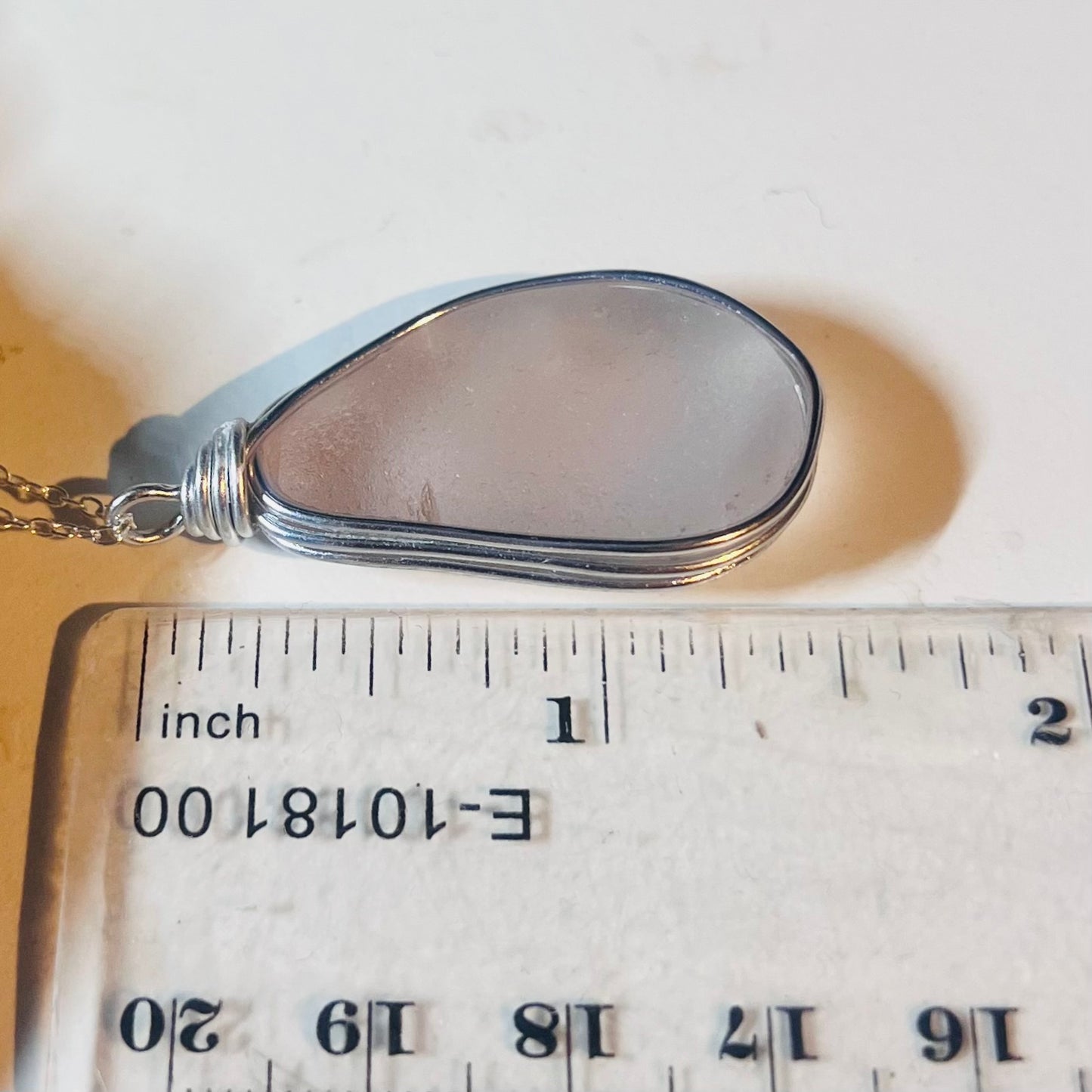 Rare Large Pale Pink Seaham Sea Glass Pendant