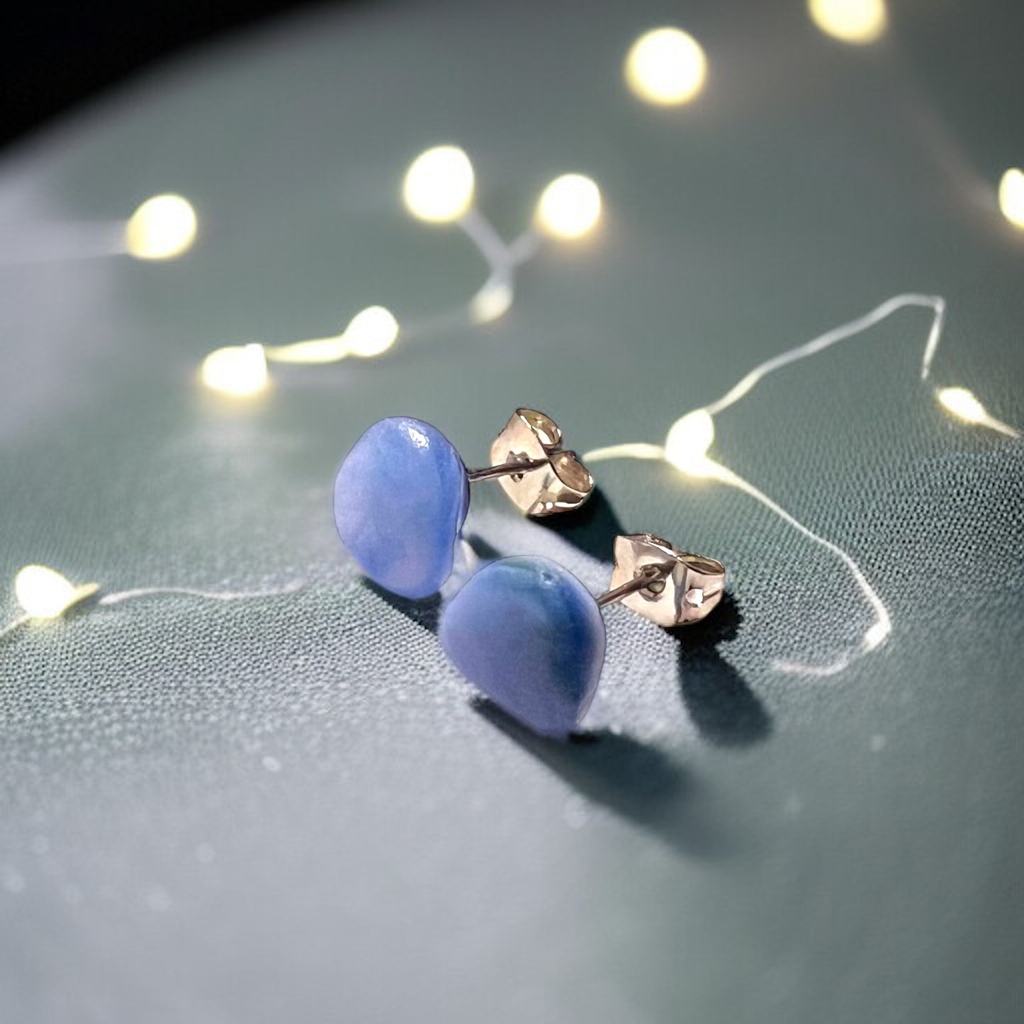 Kent Milky Sea Glass Stud Earrings