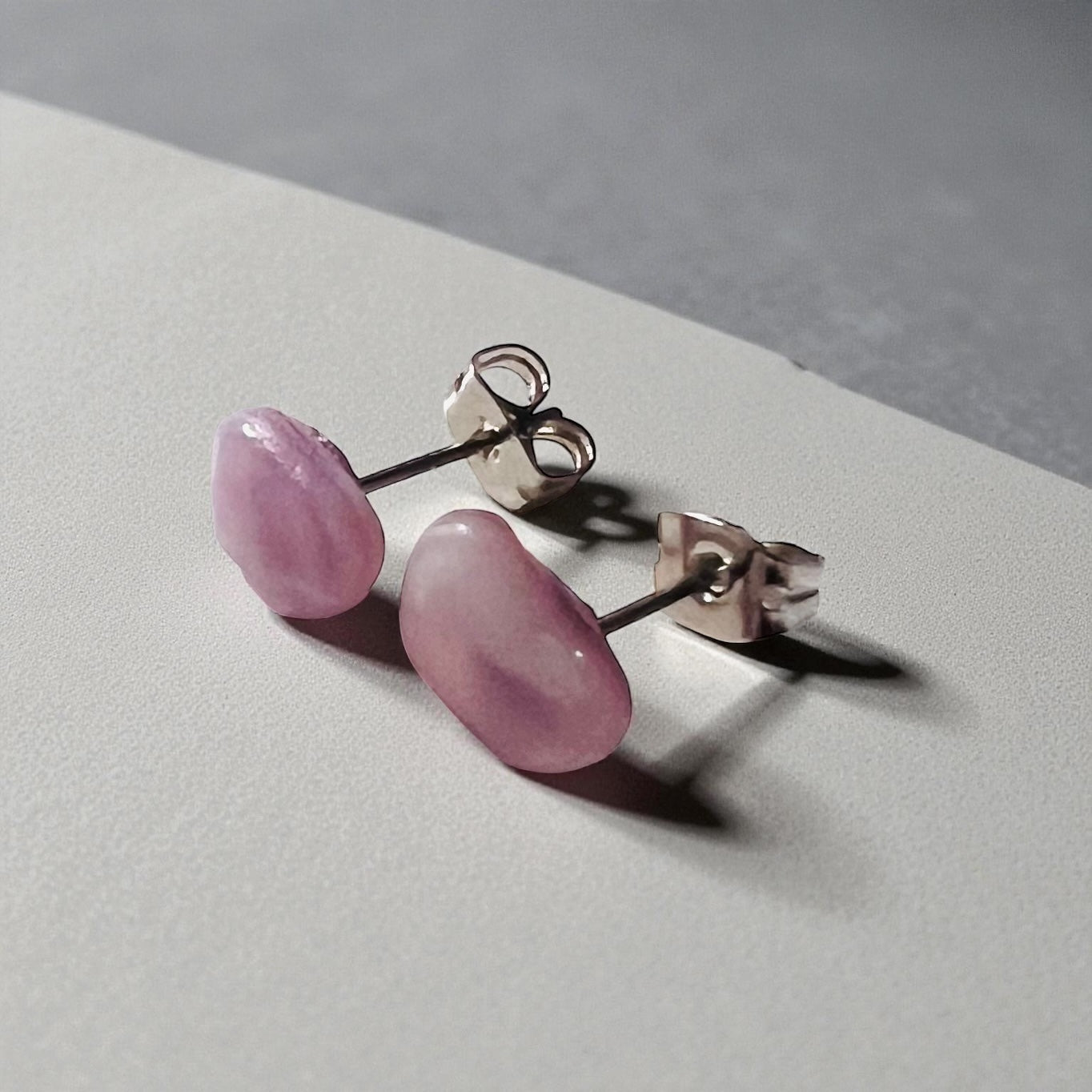 Milky Pink Seaham Sea Glass Stud Earrings