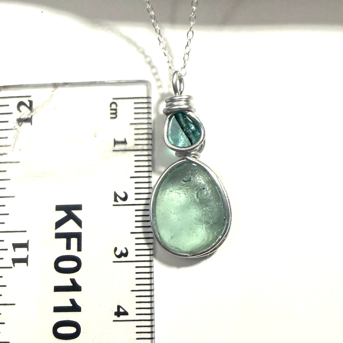 Pale Green Seaham Sea Glass Pendant