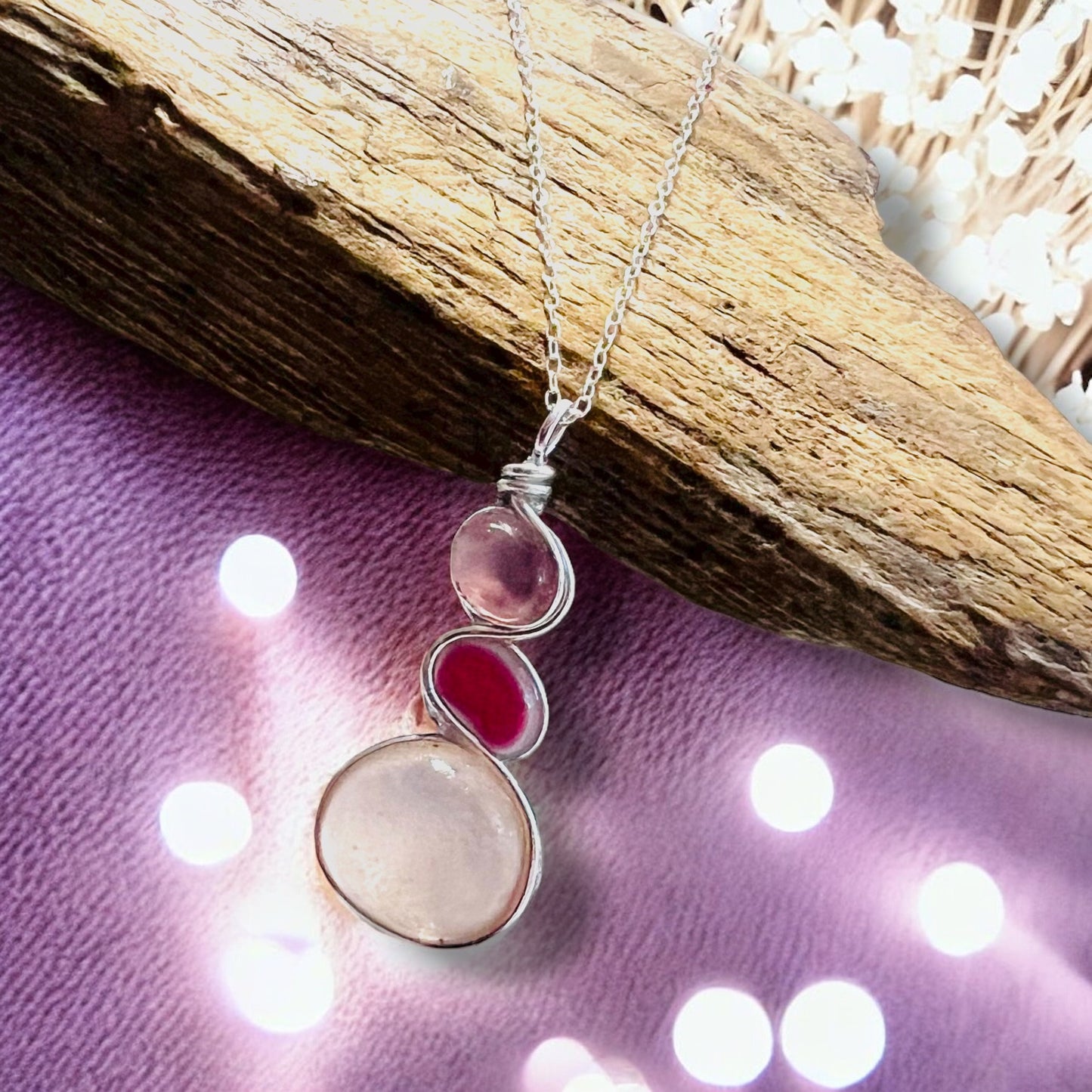 Three Piece Seaham Sea Glass Pendant