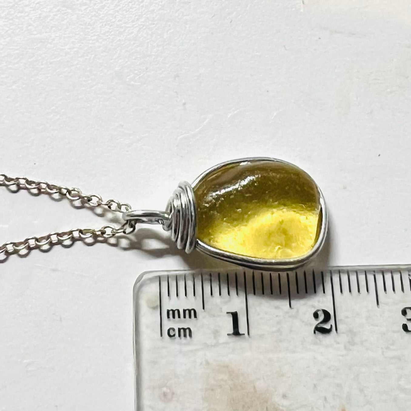Rare Yellow Sea Glass Pendant