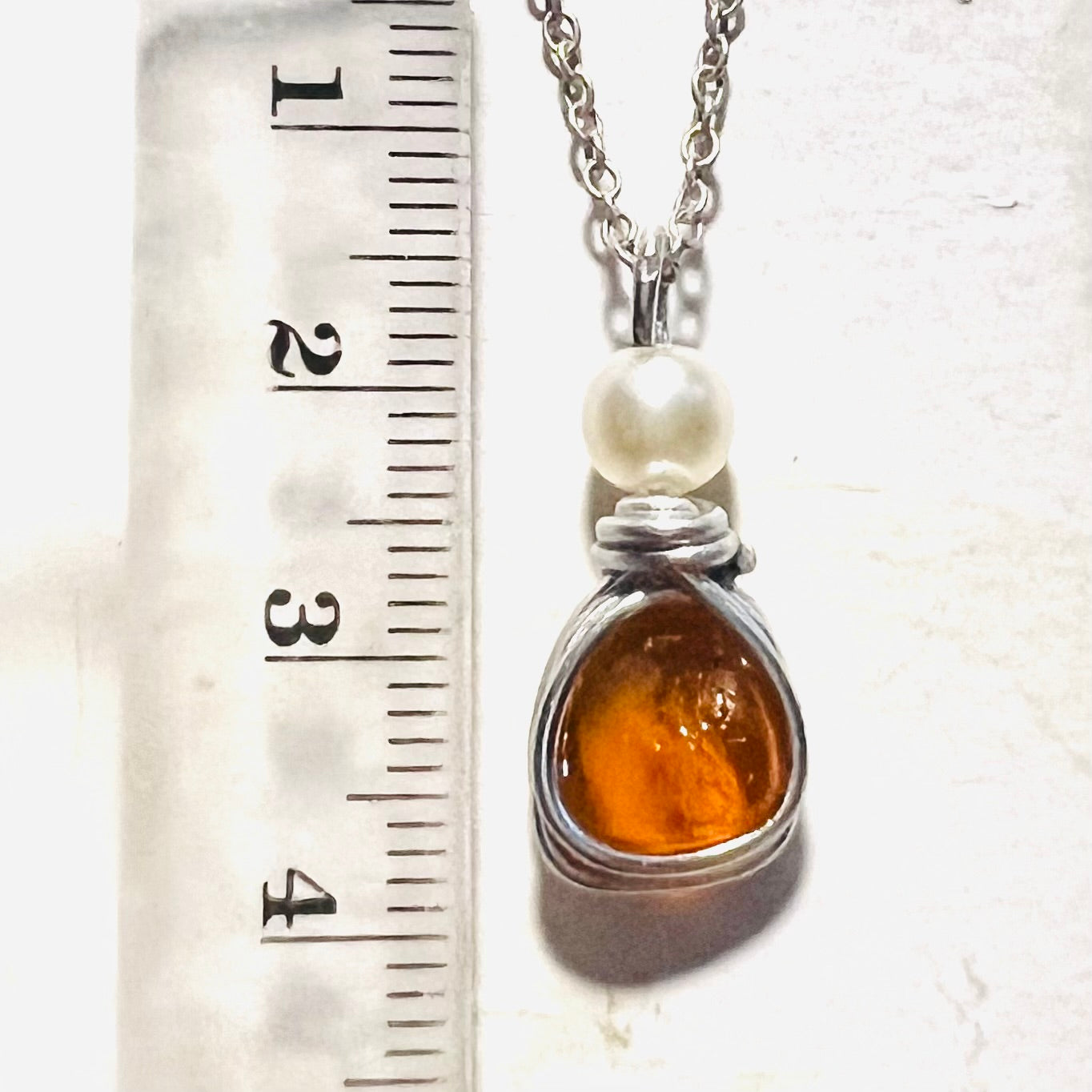 Very Rare Orange Small Seaham Sea Glass Multi Pendant