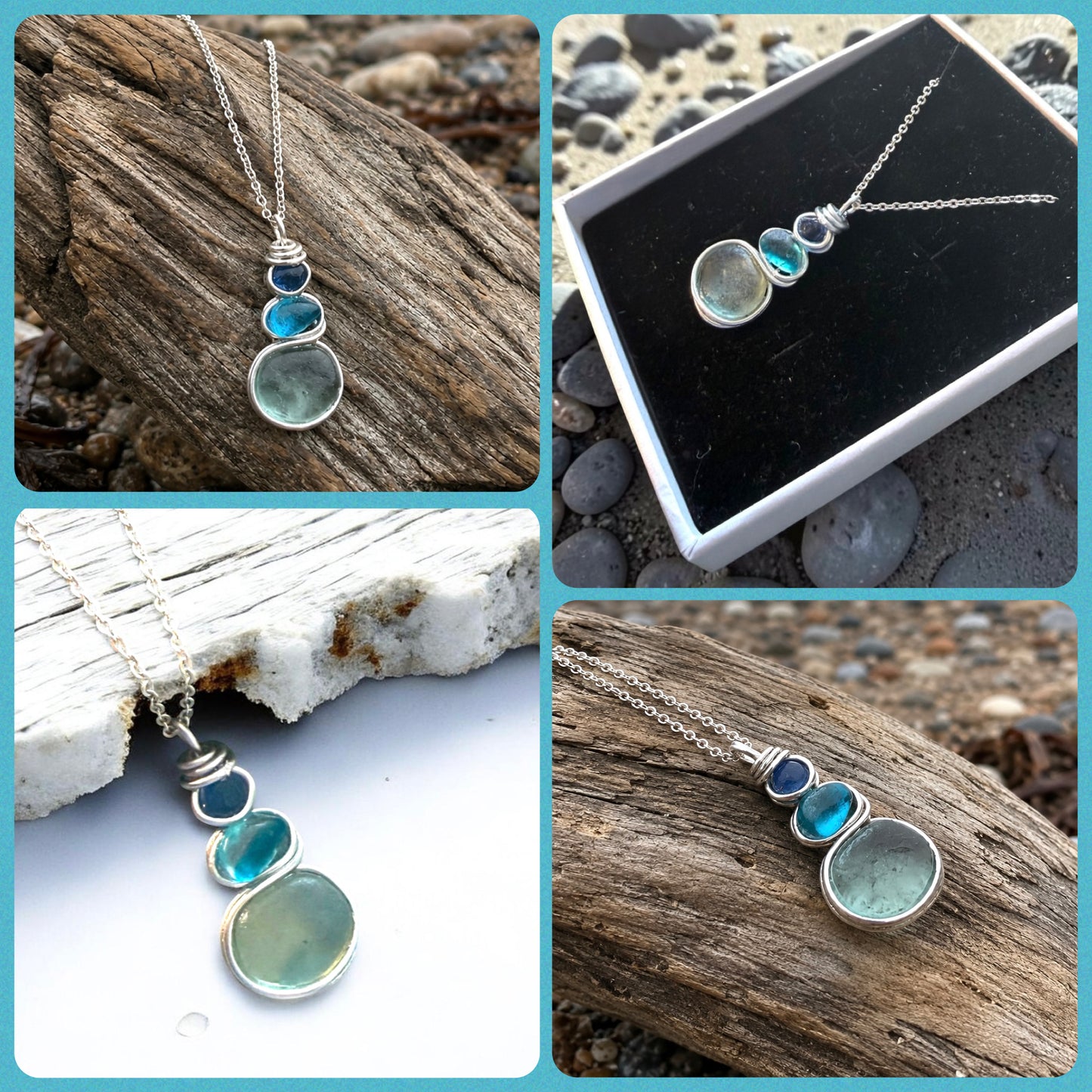 Three Piece Seaham Sea Glass Pendant