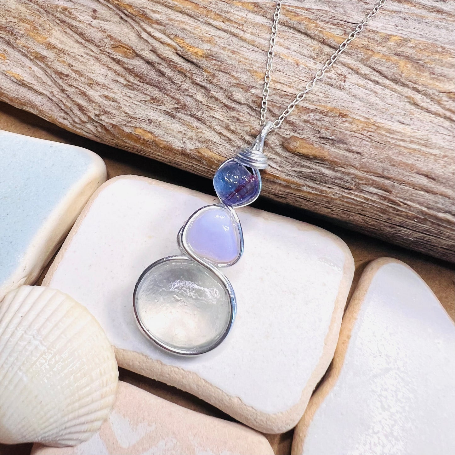 Three Piece Seaham Sea Glass Pendant