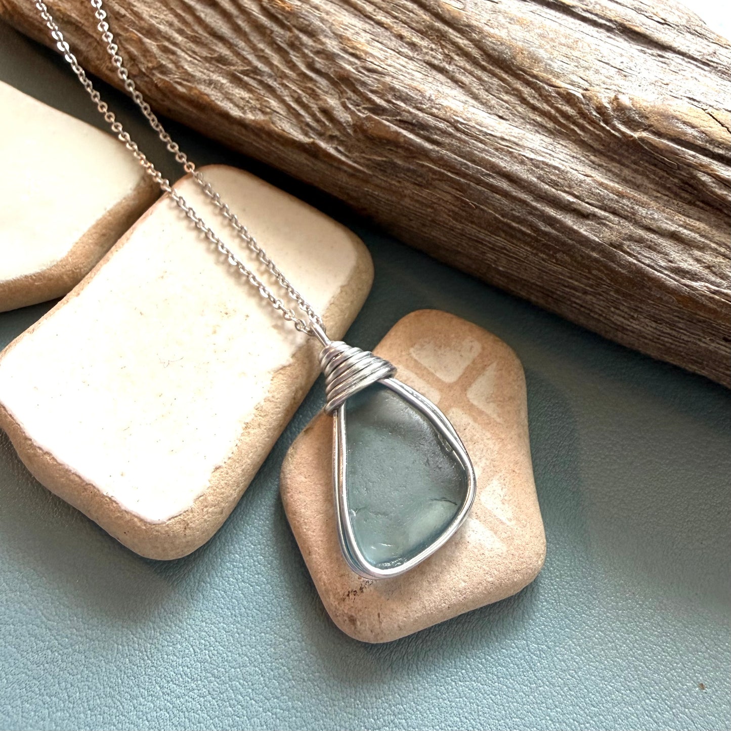 Grey Seaham Sea Glass Pendant