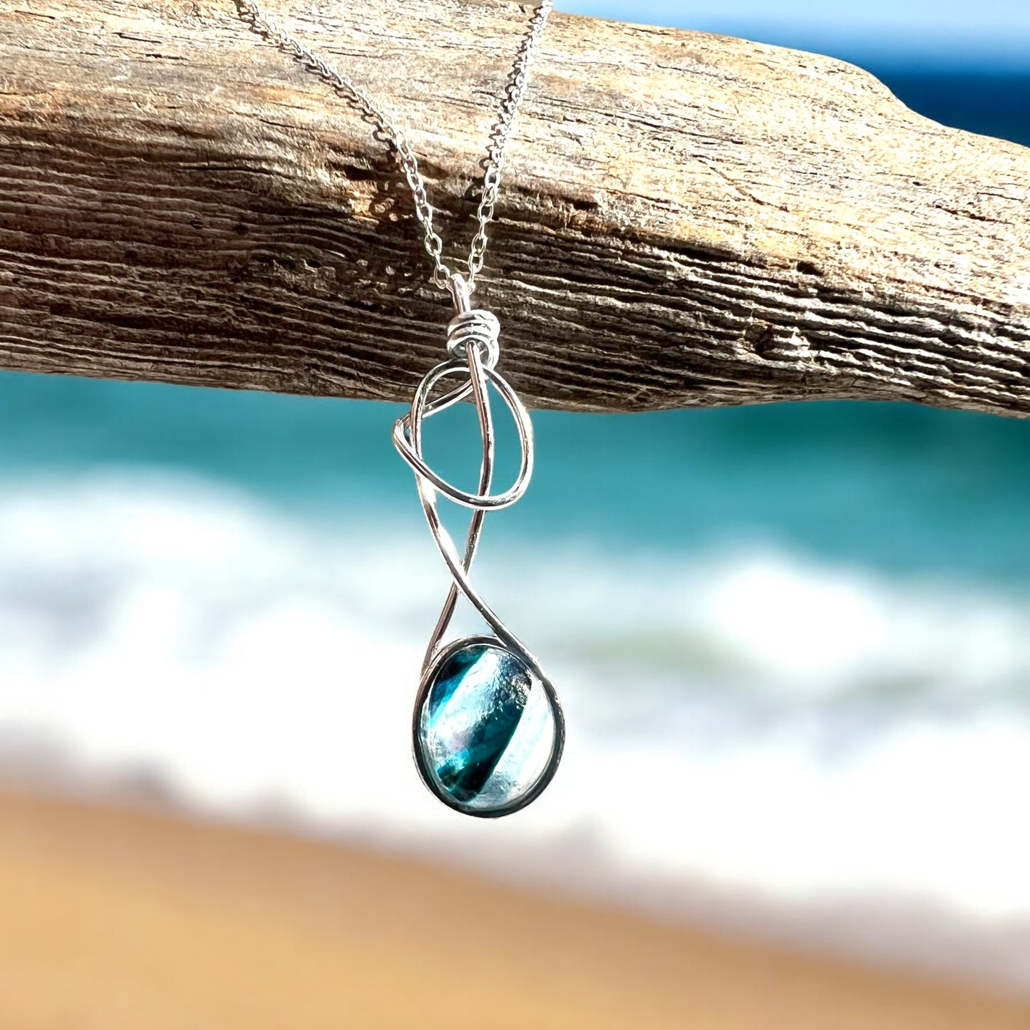 Swirly Seaham Sea Glass Pendant
