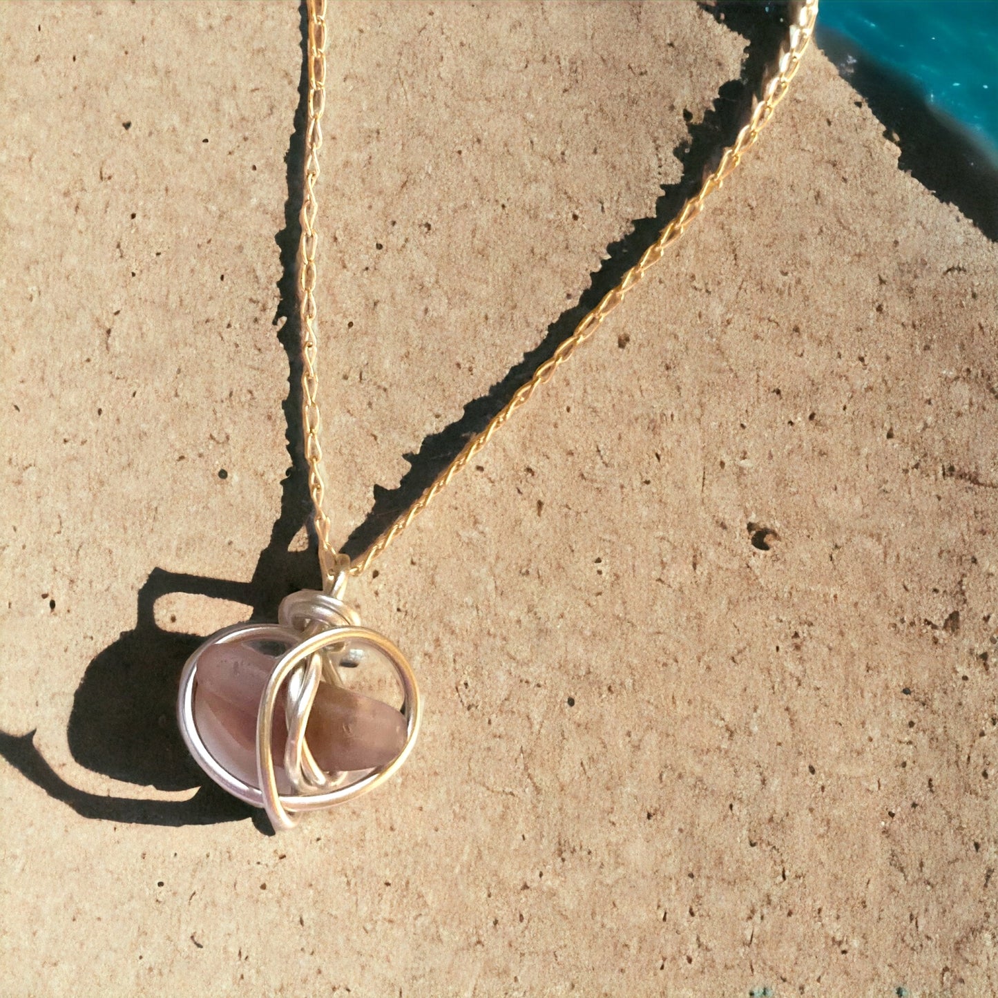 Pink Seaham Sea Glass Heart Pendant