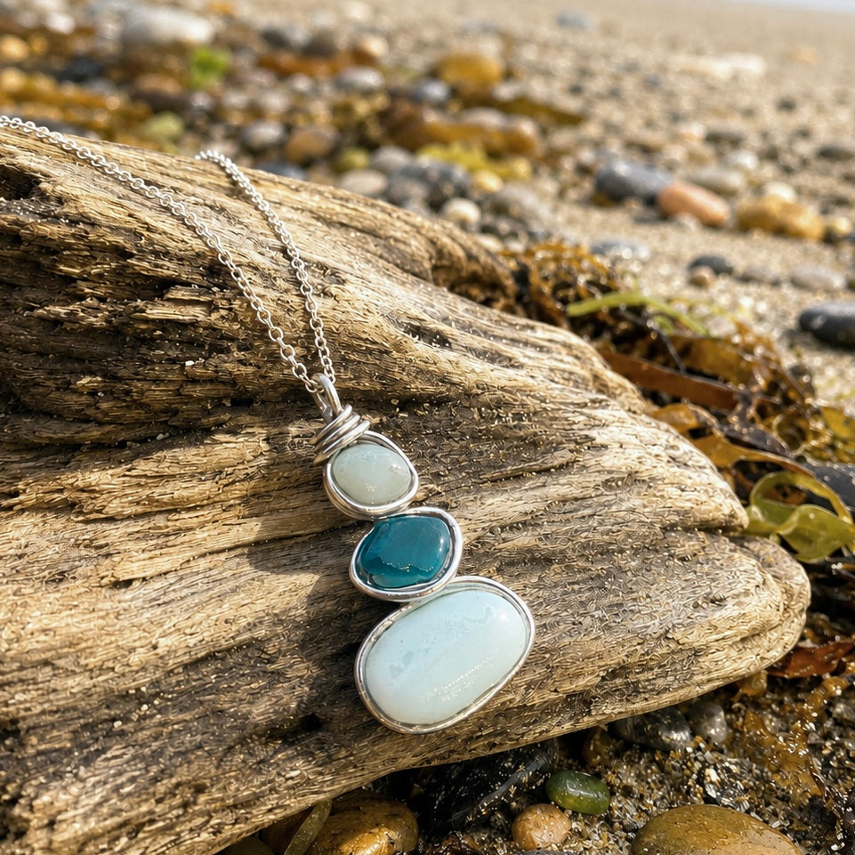 Three Piece Seaham Sea Glass Pendant