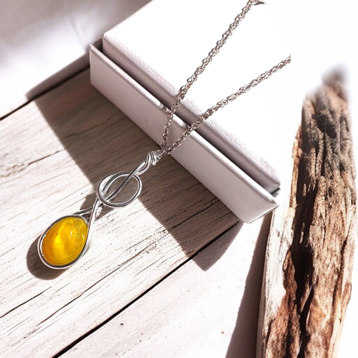Canary Island Rare Yellow Sea Glass Pendant