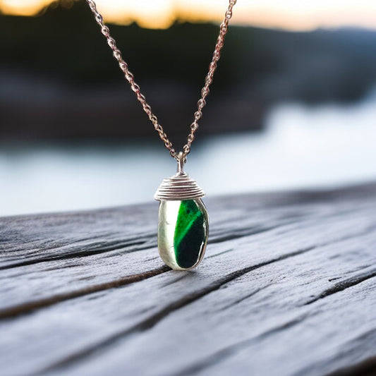 Seaham Sea Glass Green Multi Pendant