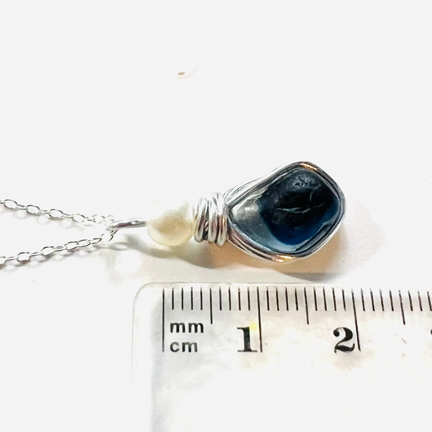 Deep Blue Seaham Sea Glass Multi Pendant