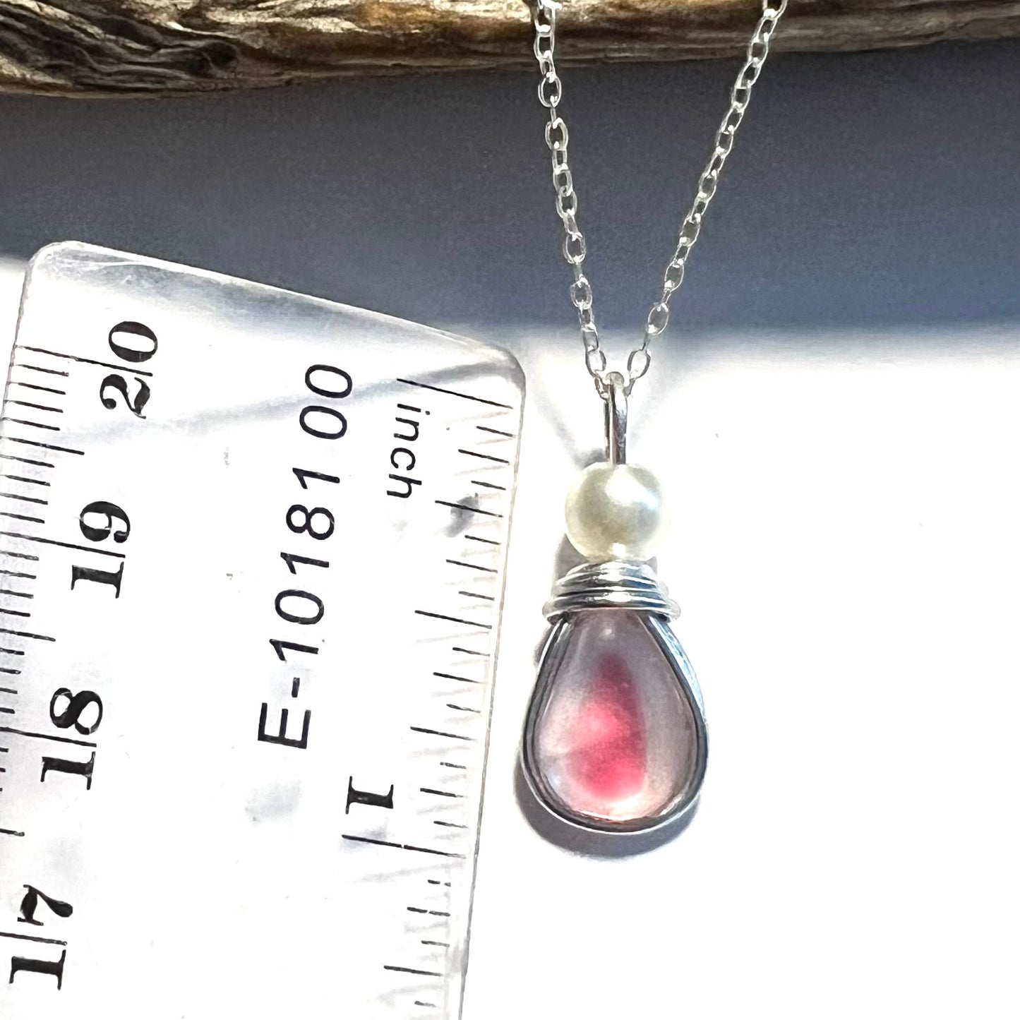 Pale Pink & White Seaham Sea Glass Multi Pendant