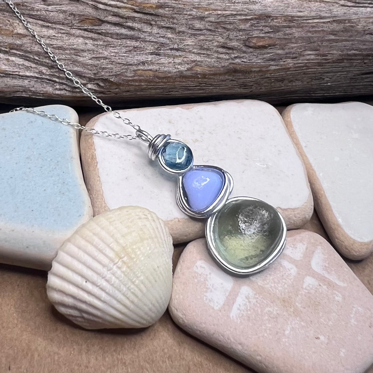 Three Piece Seaham Sea Glass Pendant
