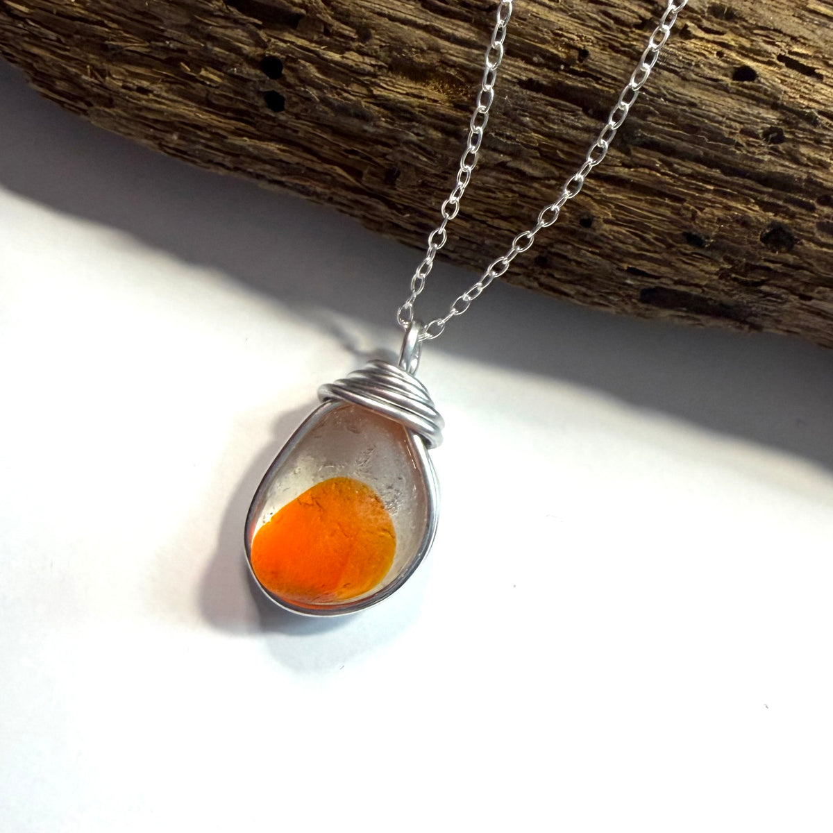 Super Orange Seaham Sea Glass Multi Pendant