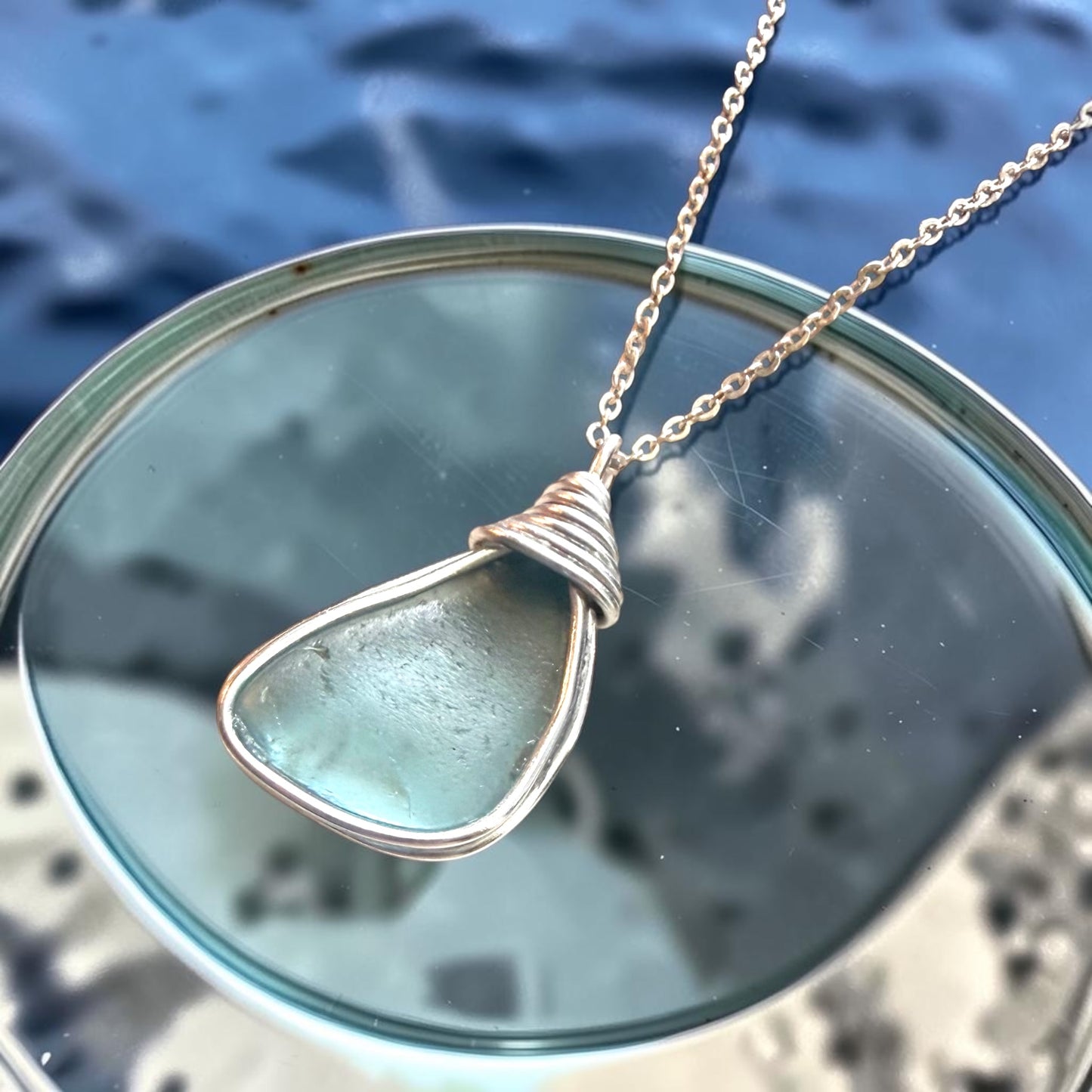 Grey Seaham Sea Glass Pendant