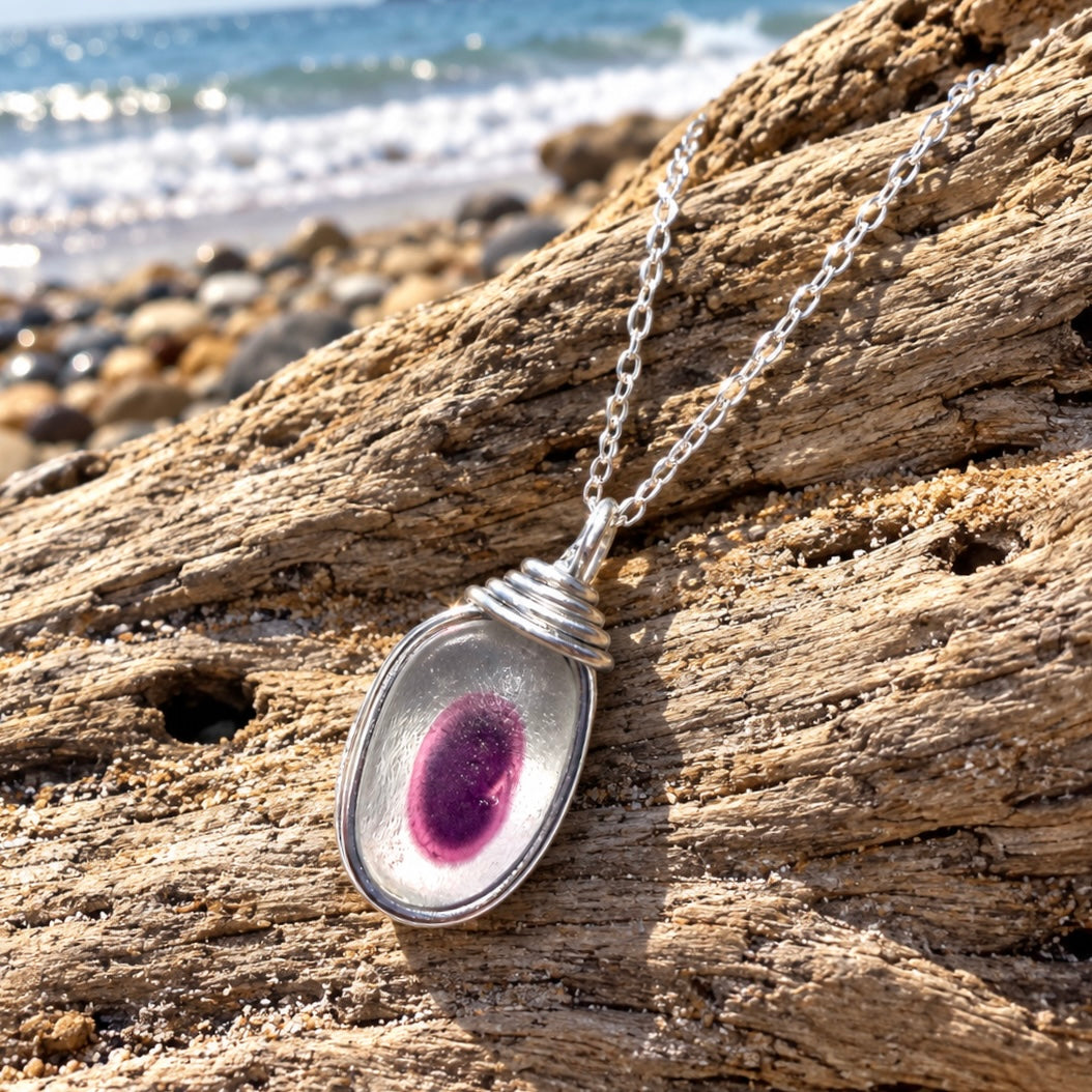 💓💜NOW SOLD OUT💜💕 Very Rare Pink and Purple Sea Glass Multi Pendant
