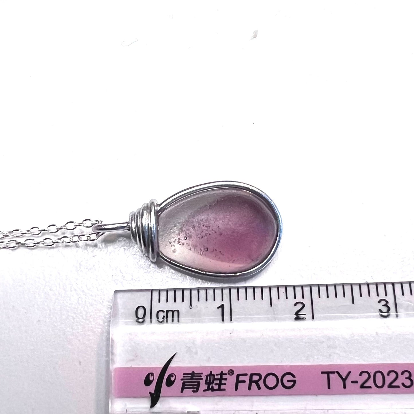 Rare Mauve Purple/Pink tone of Seaham Sea Glass Multi Pendant