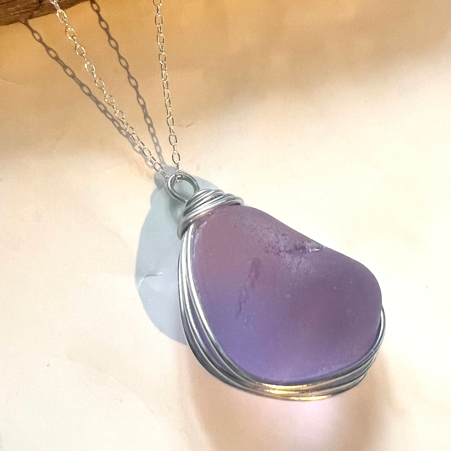 Super Rare Purple Neodymium Sea Glass Pendant