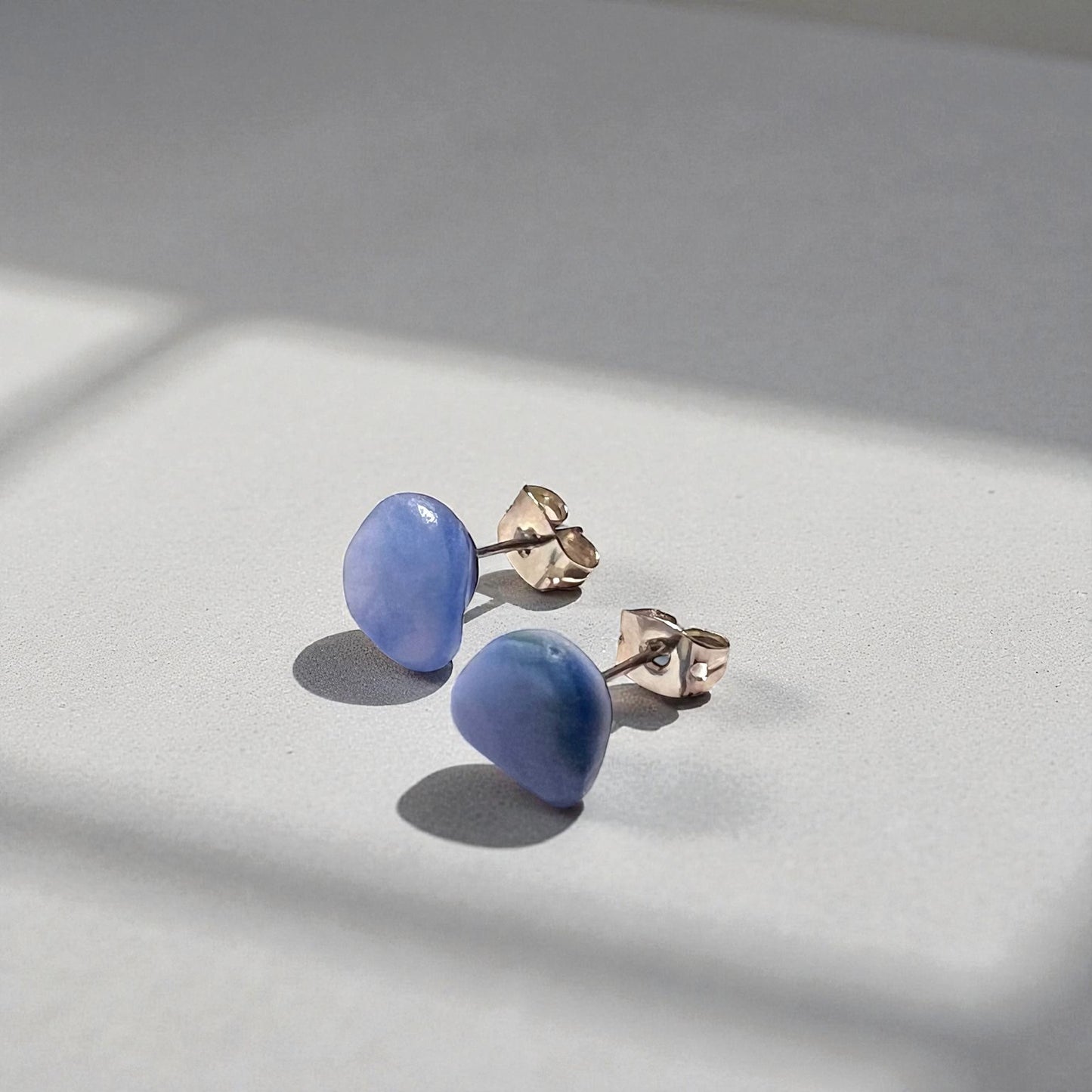 Kent Milky Sea Glass Stud Earrings