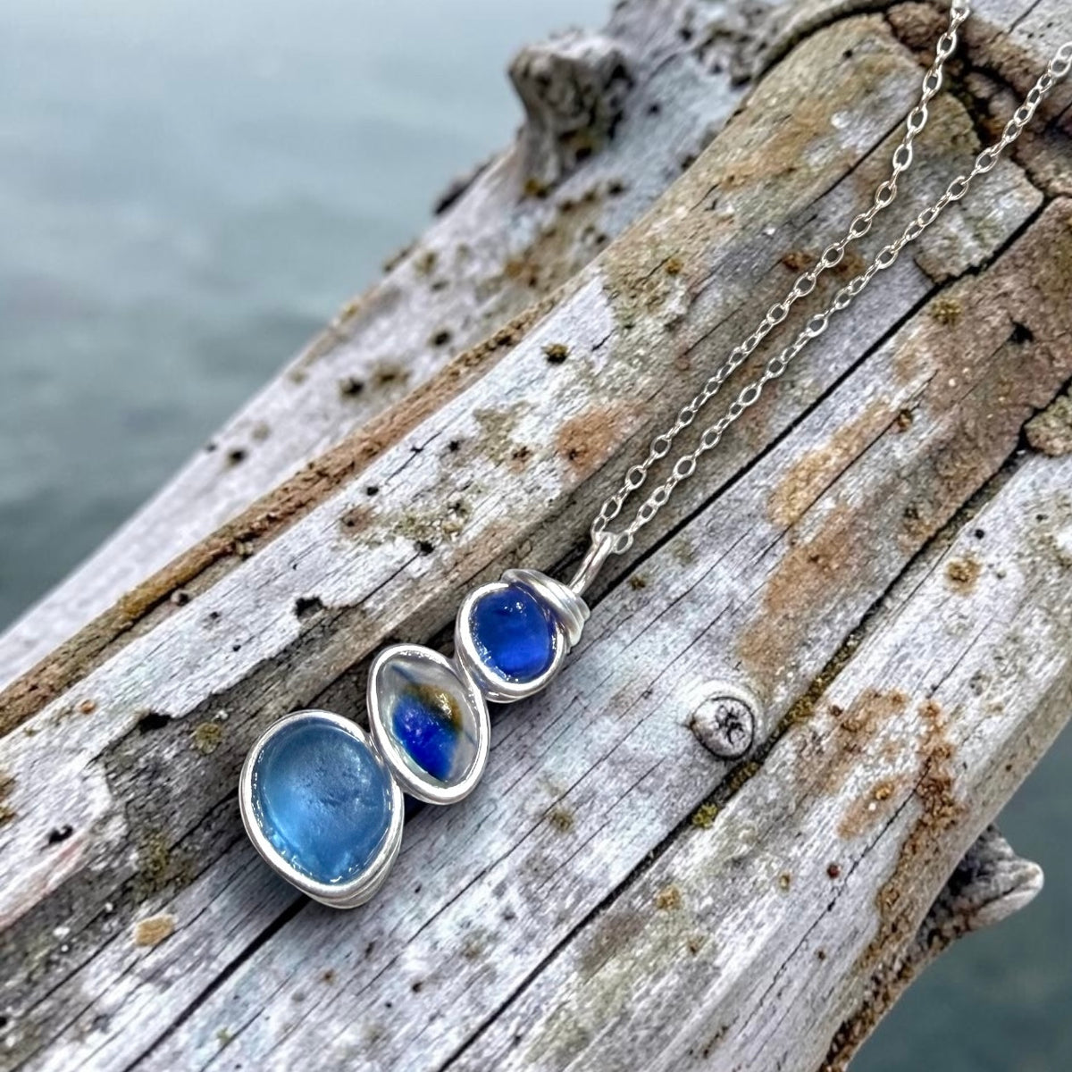 Three Piece Seaham Sea Glass Pendant