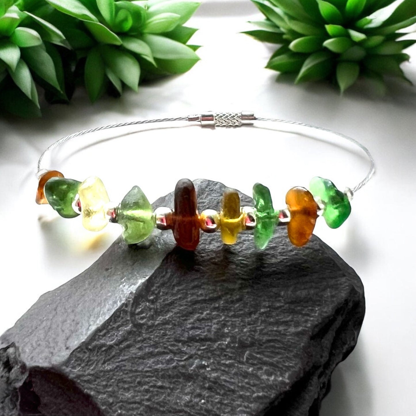 Seaham Sea Glass Autumn Shades Bangle