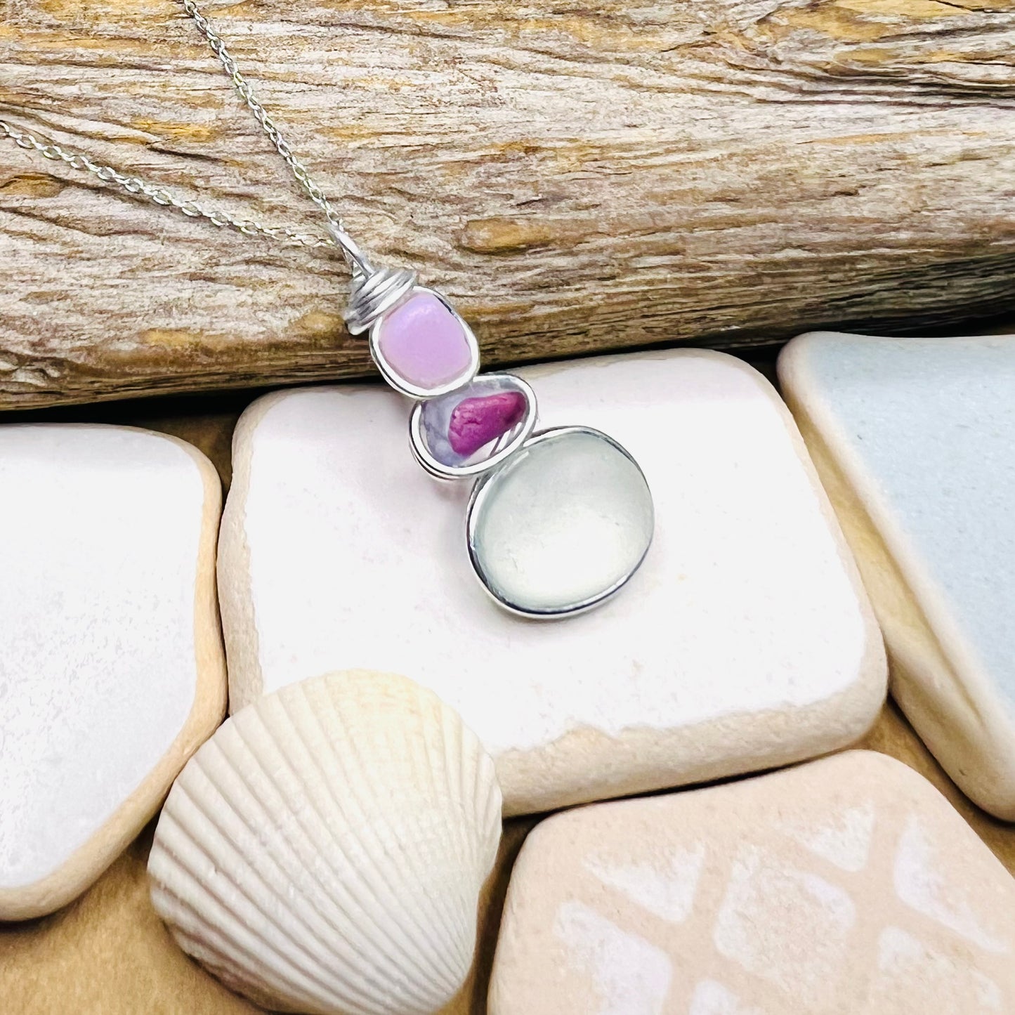 Three Piece Seaham Sea Glass Pendant