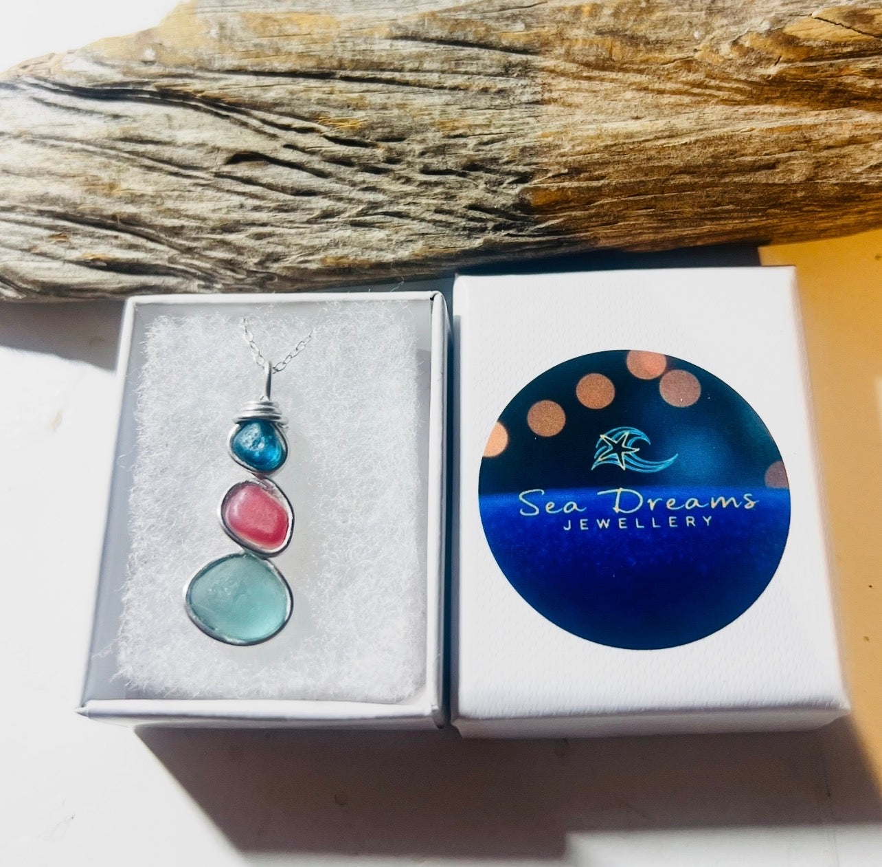 Three Piece Seaham Sea Glass Pendant