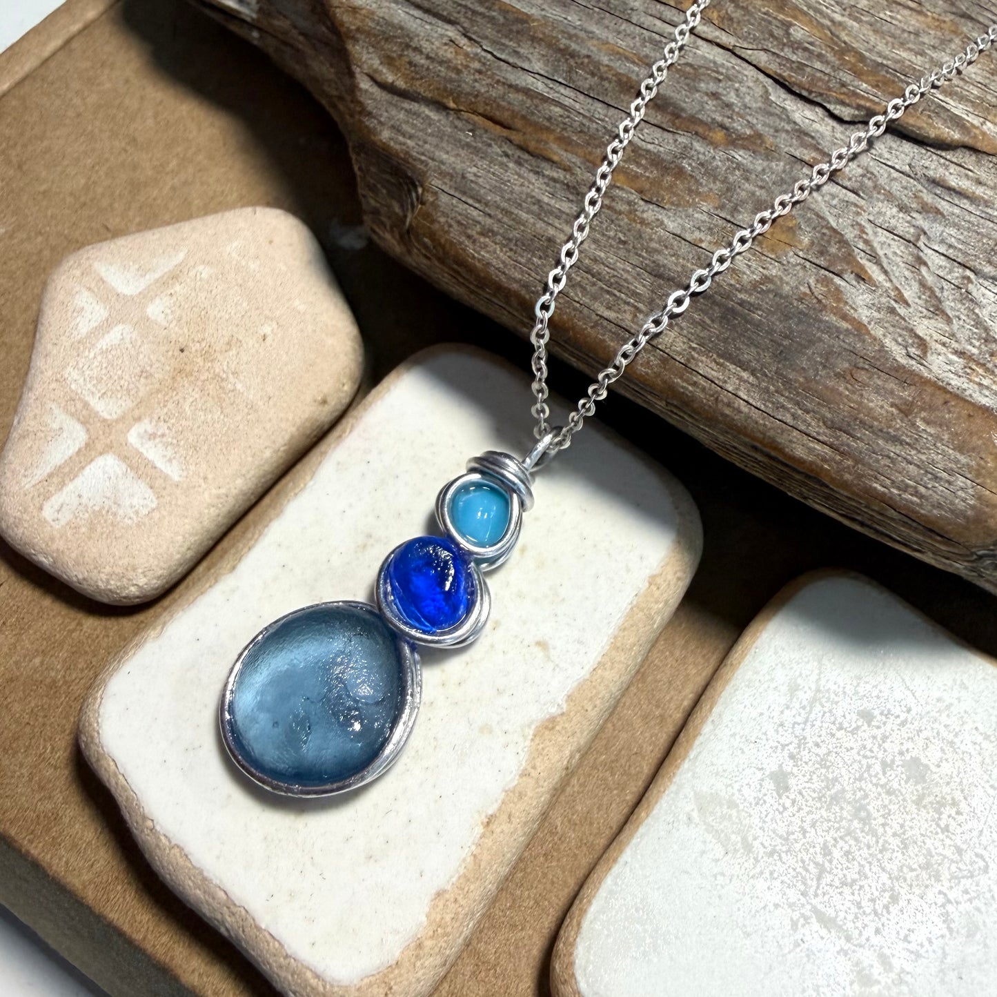 Three Piece Seaham Sea Glass Pendant