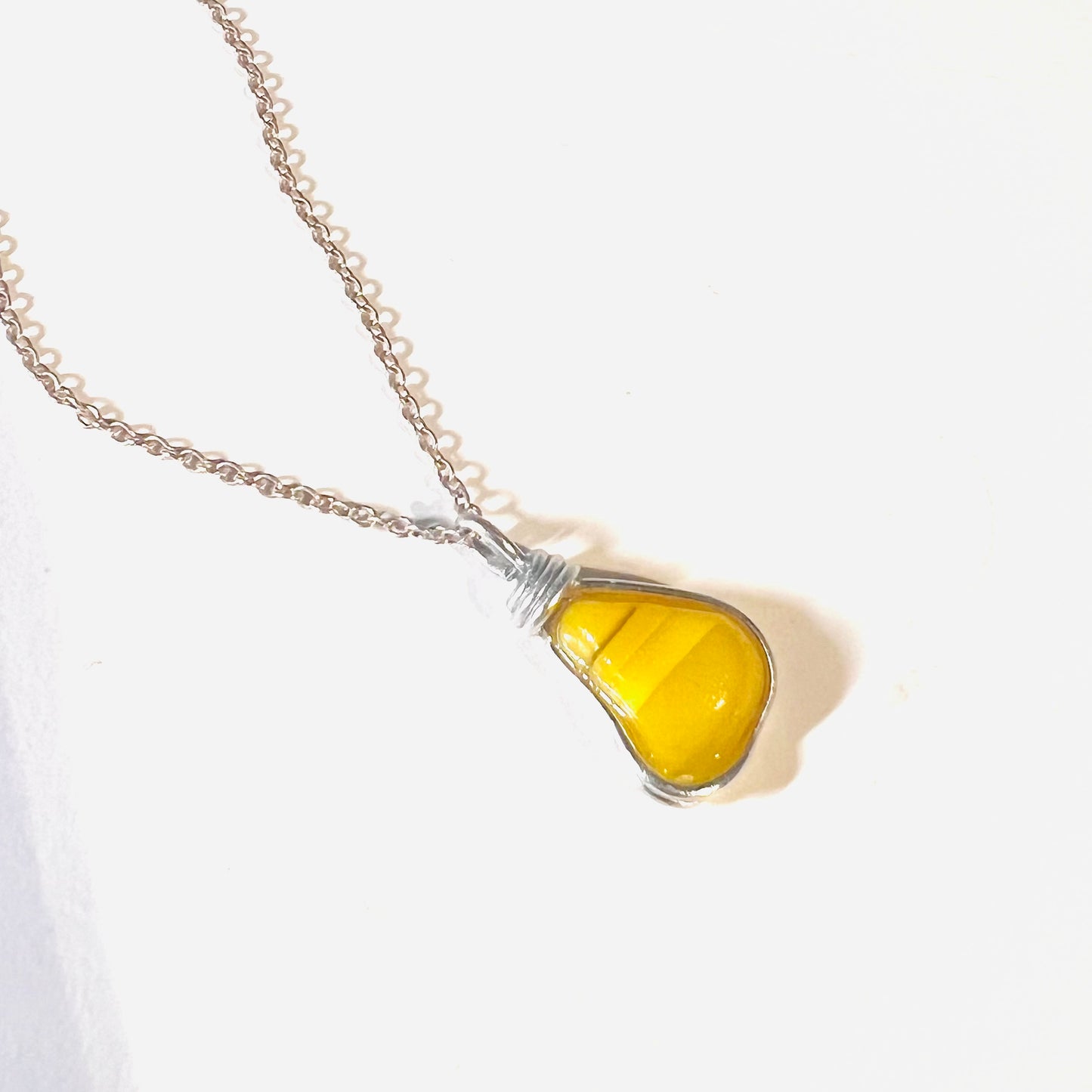 Canary Island Rare Yellow Sea Glass Pendant