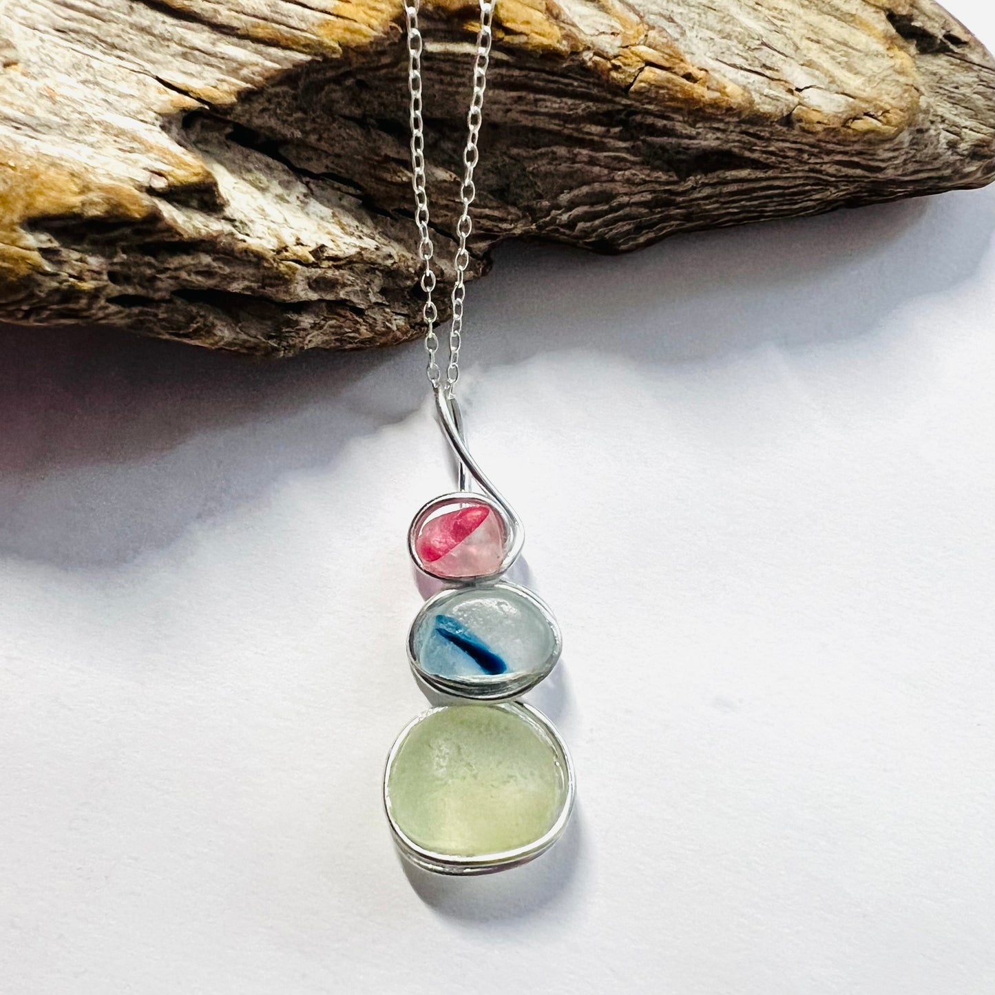 Three Piece Seaham Sea Glass Pendant