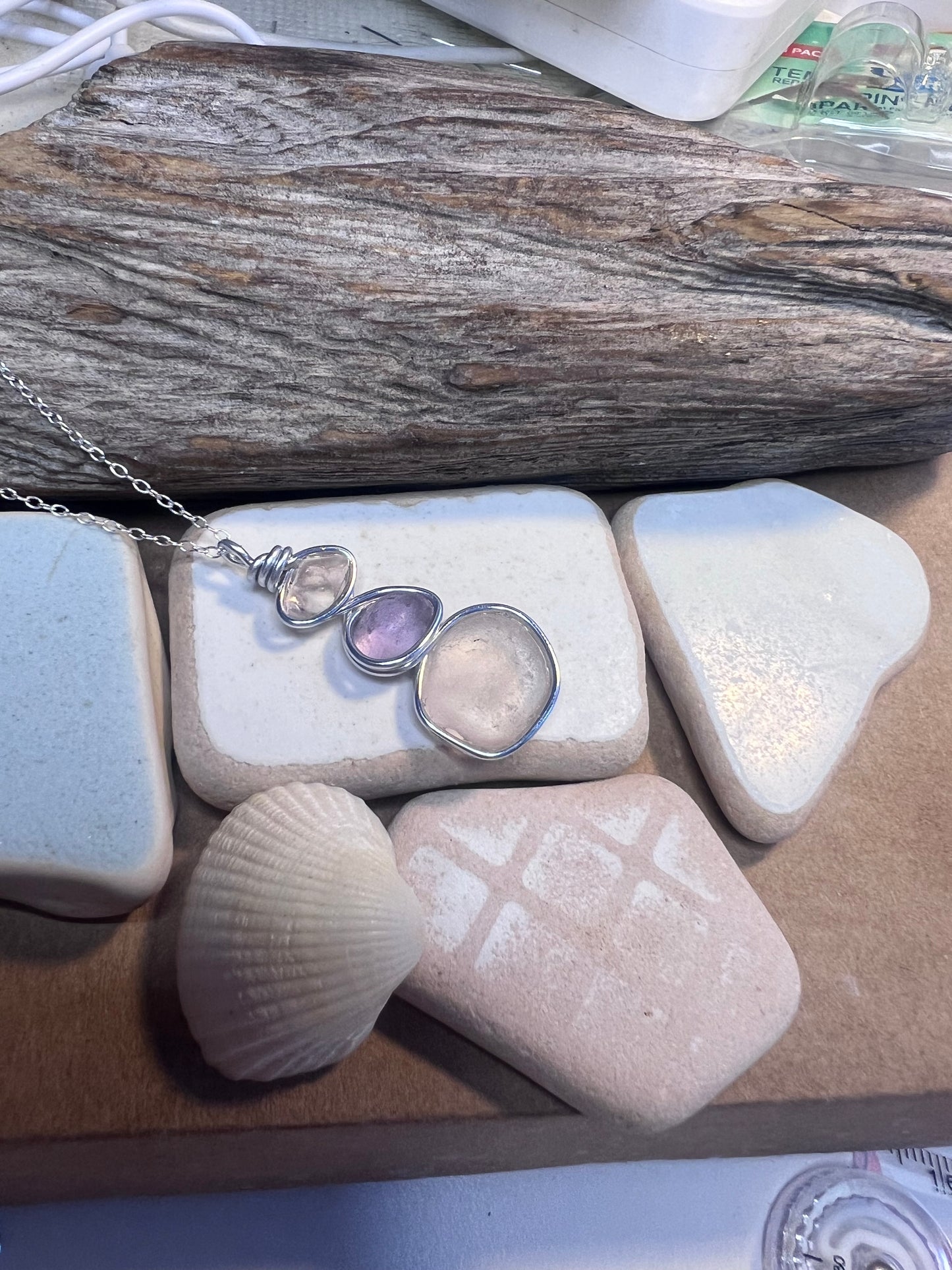 Three Piece Seaham Sea Glass Pendant