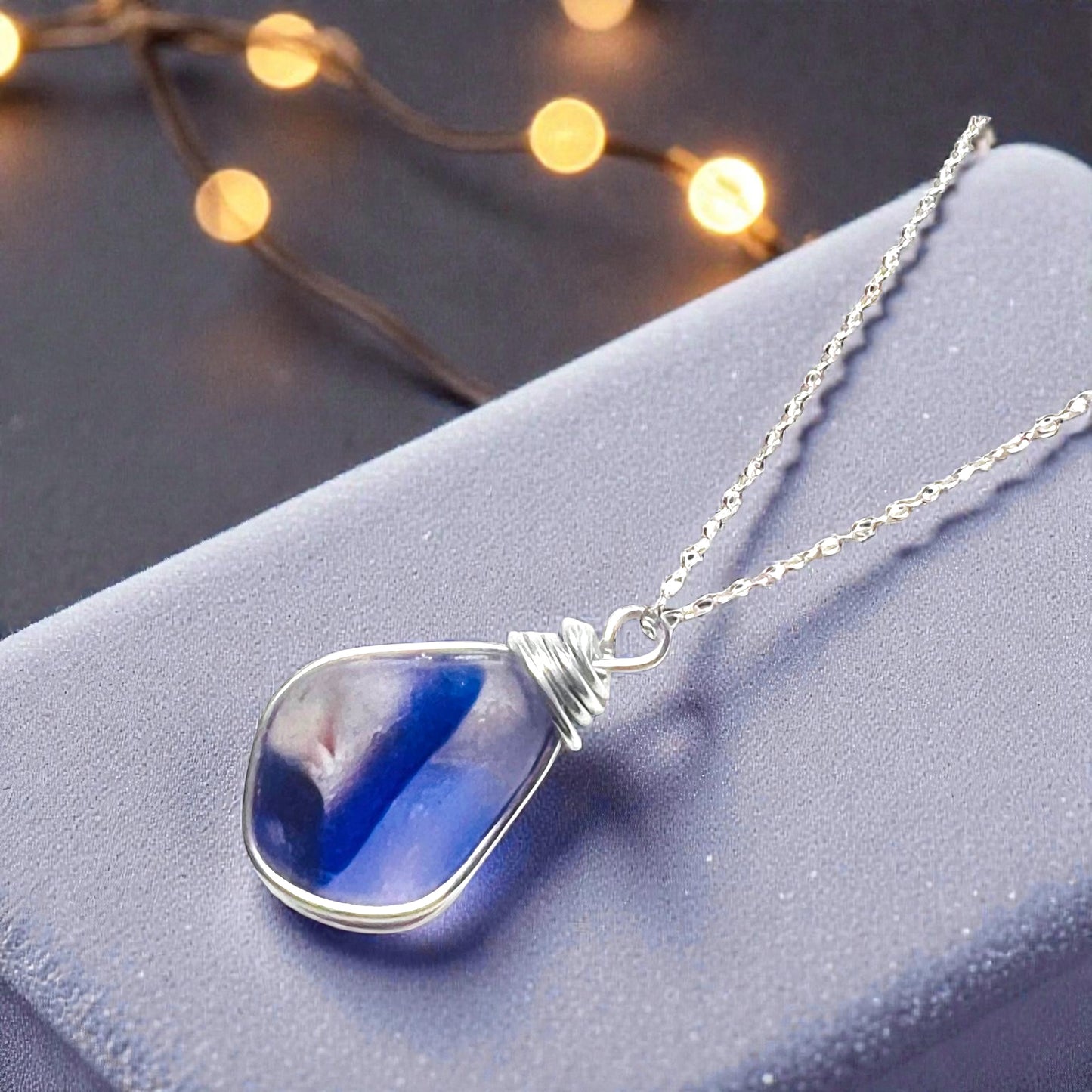 Very Rare Large Seaham Sea Glass Multi Pendant