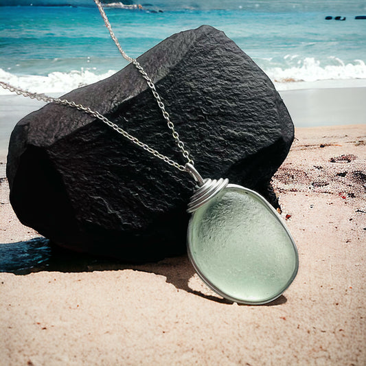 Aqua Seaham Sea Glass Pendant