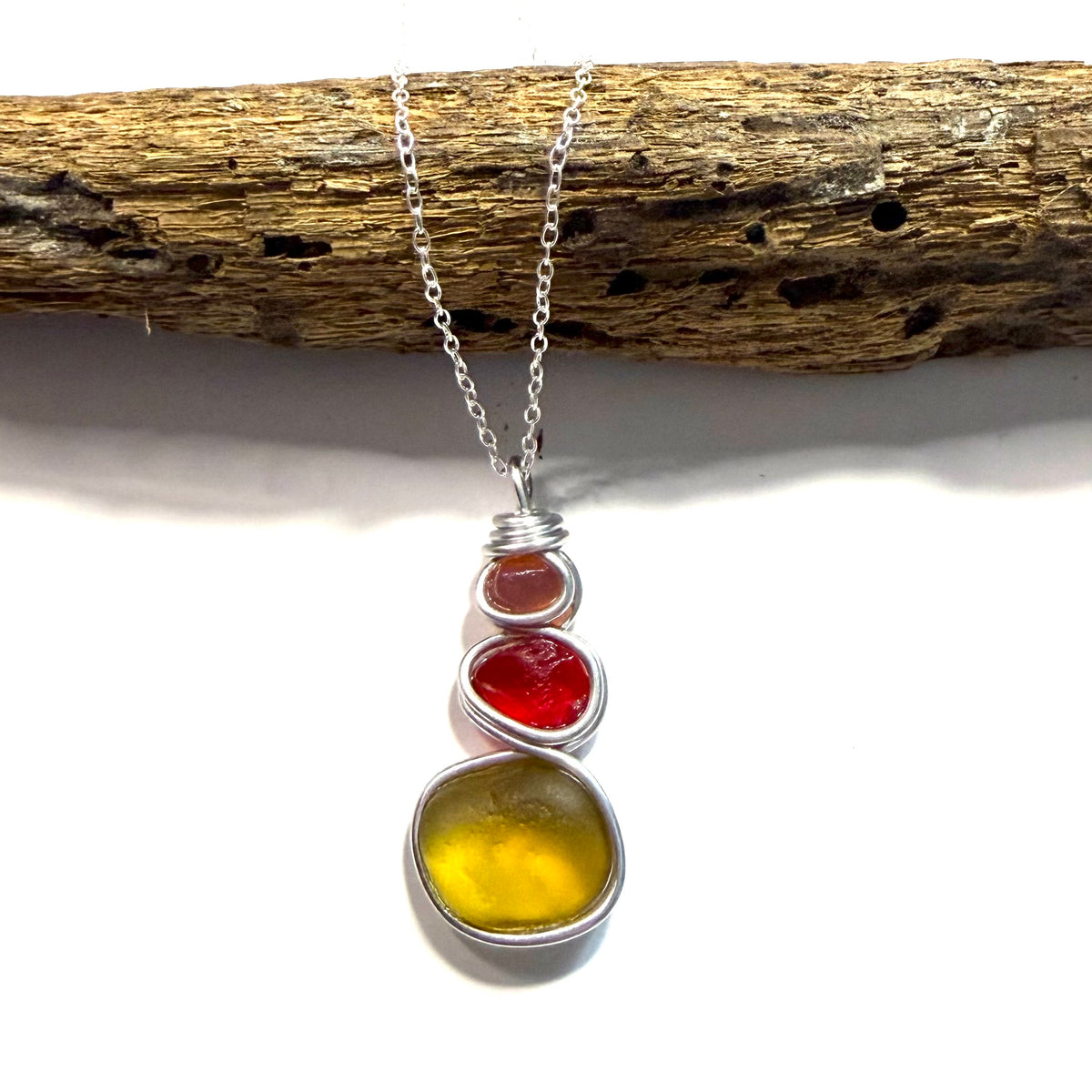Three Piece Seaham Sea Glass Pendant