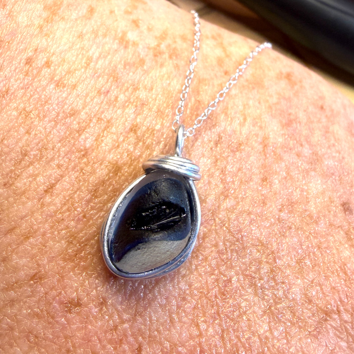 Seaham Sea Glass Multi Tone Blues  Pendant