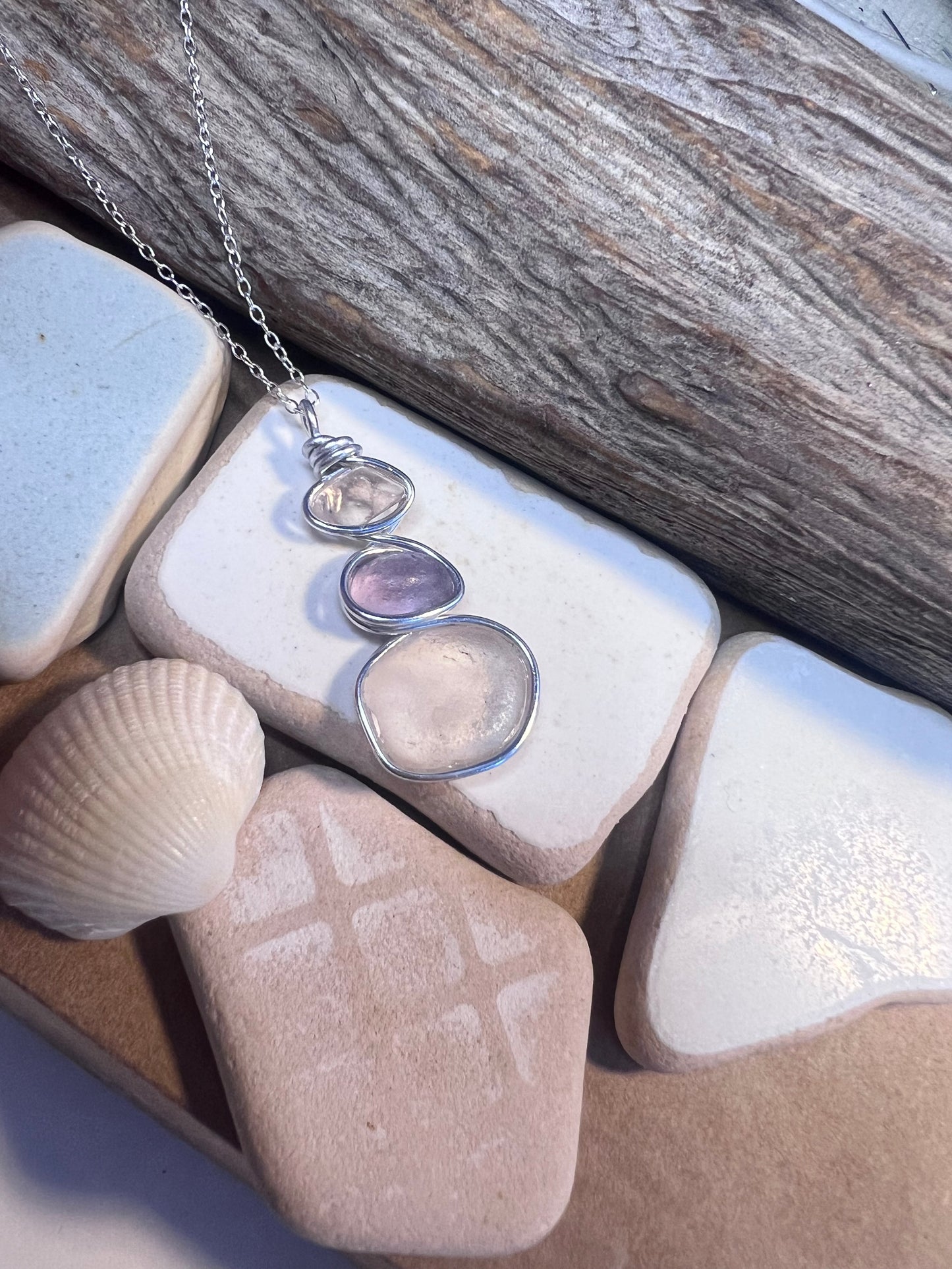 Three Piece Seaham Sea Glass Pendant