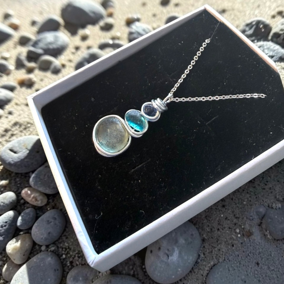 Three Piece Seaham Sea Glass Pendant