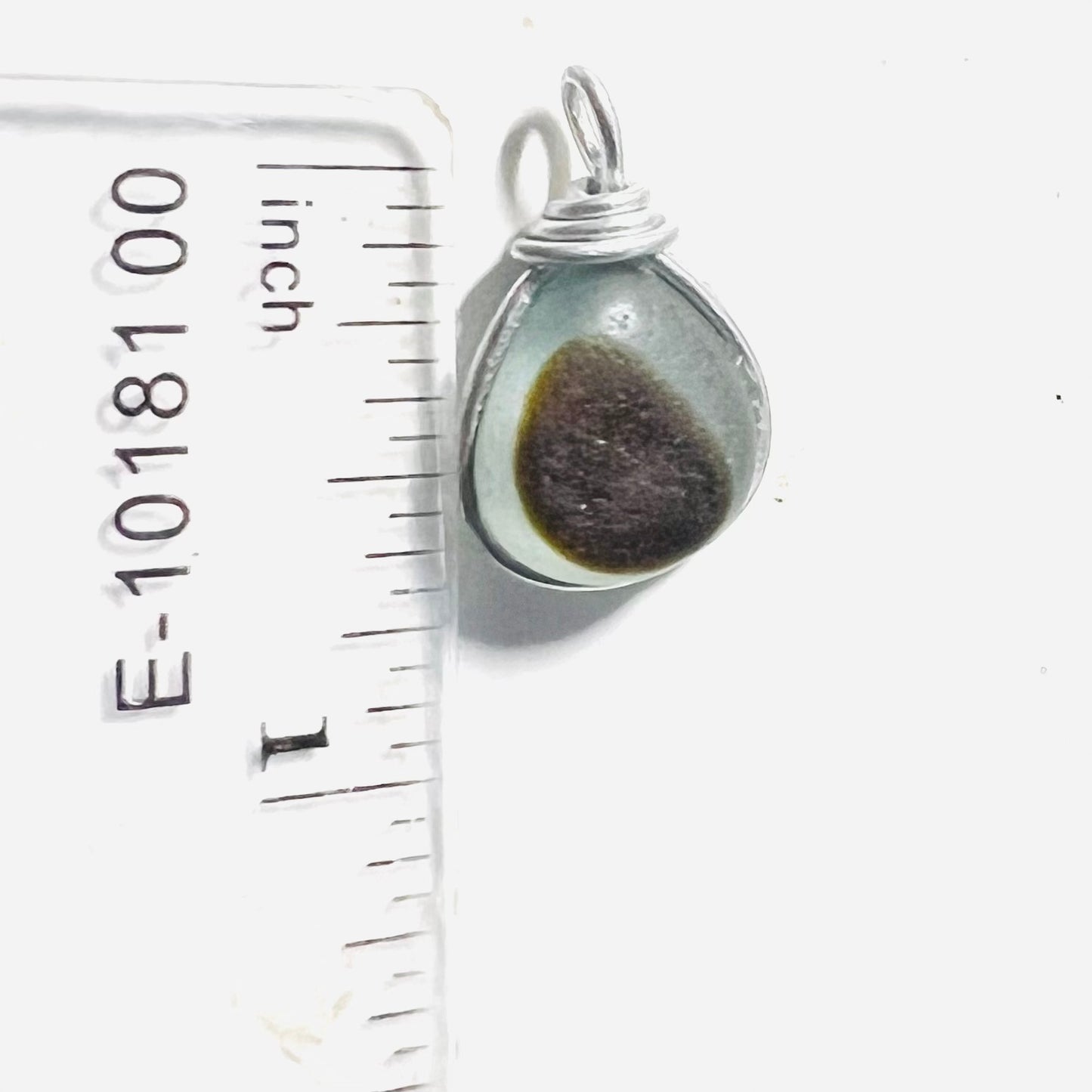 Olive and White Seaham Sea Glass Pendant