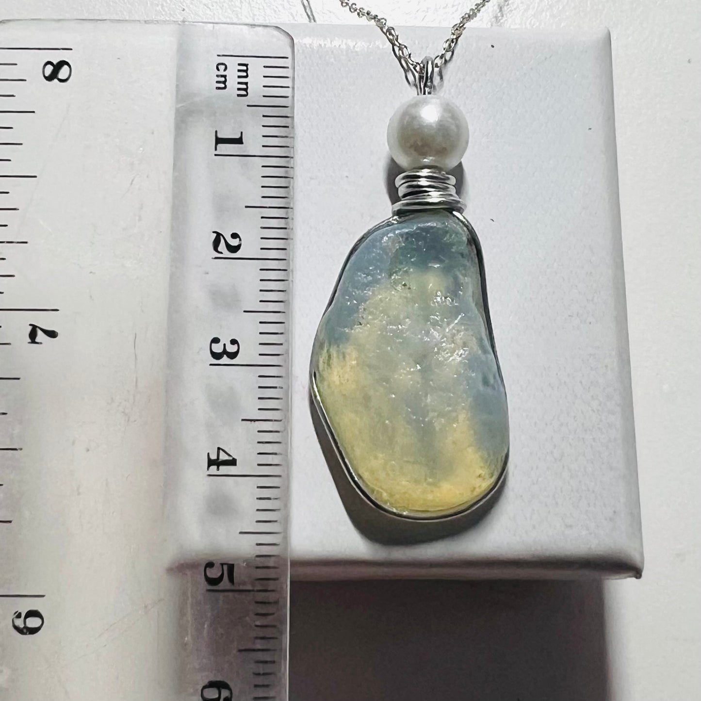 Rare Large Opalescent Seaham Sea Glass Pendant