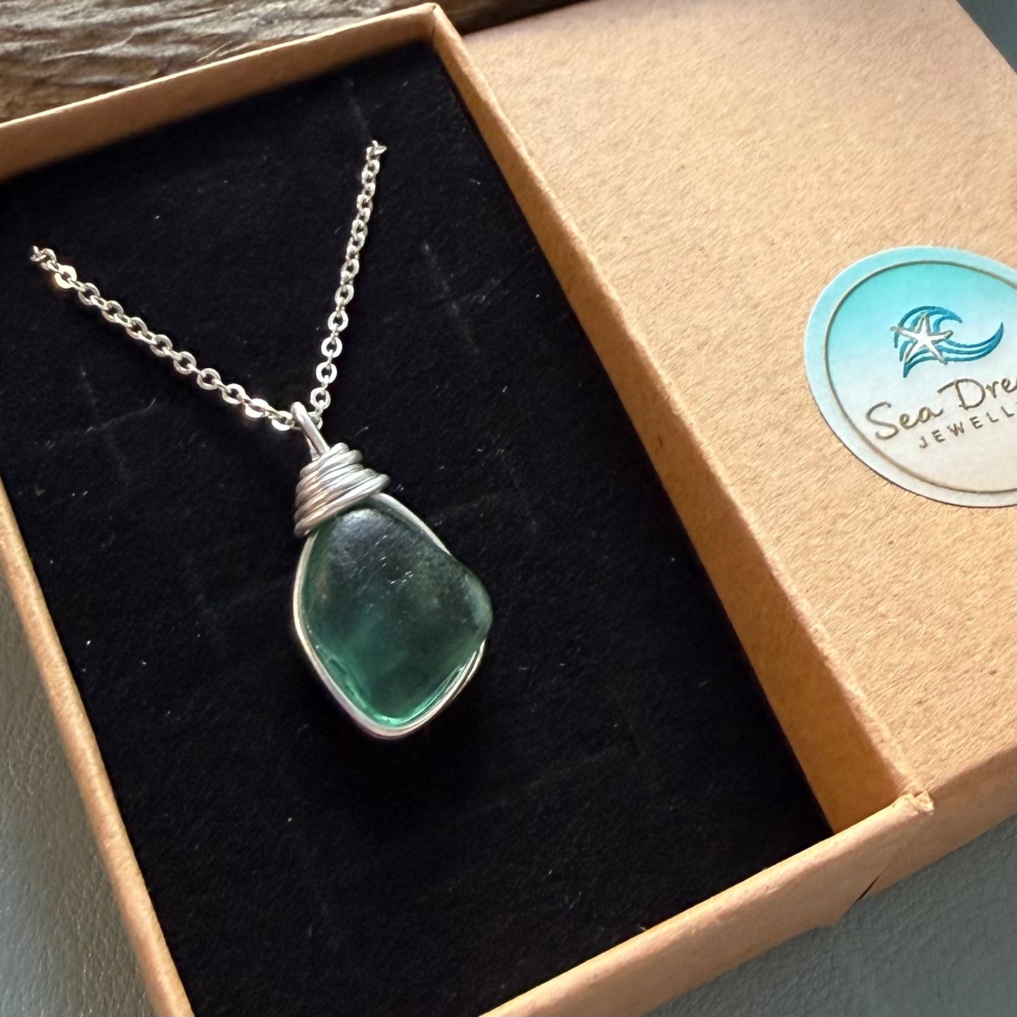 Turquoise Seaham Sea Glass Pendant