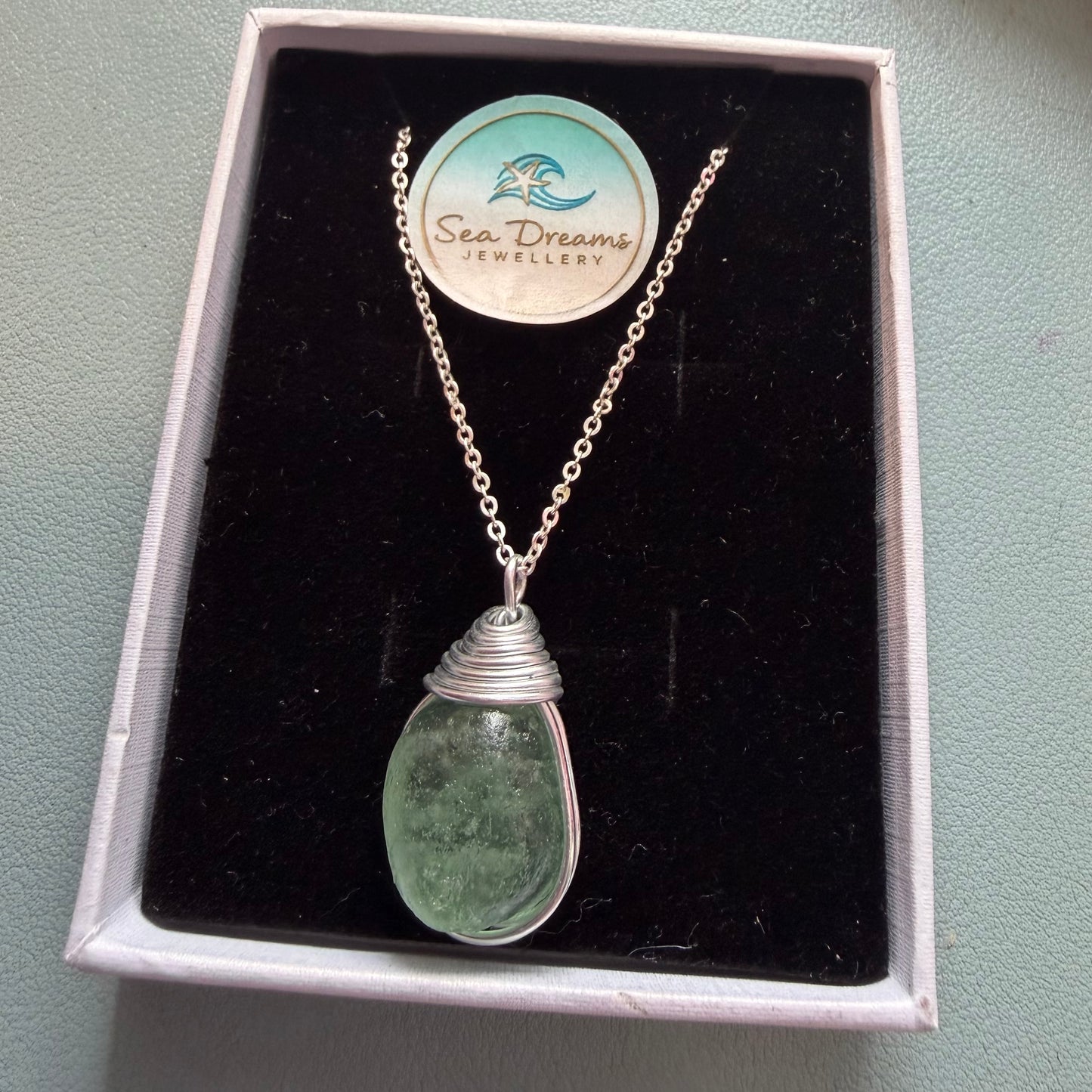 Scottish Highlands Aqua Chunky Pendant