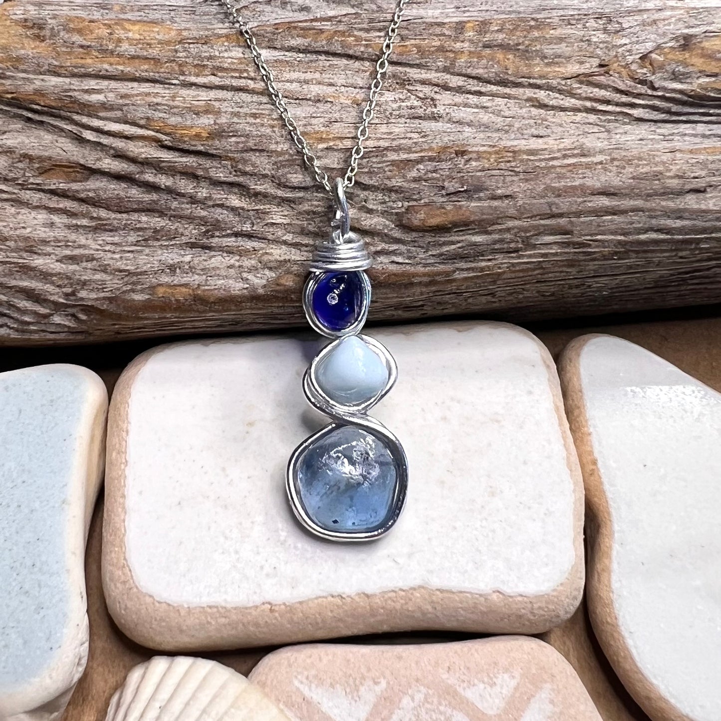 Three Piece Seaham Sea Glass Pendant