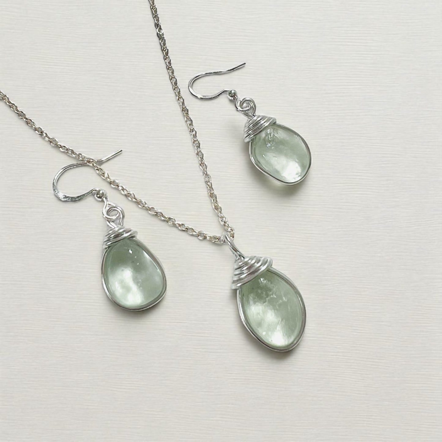 Seafoam Seaham Sea Glass Jewellery Set