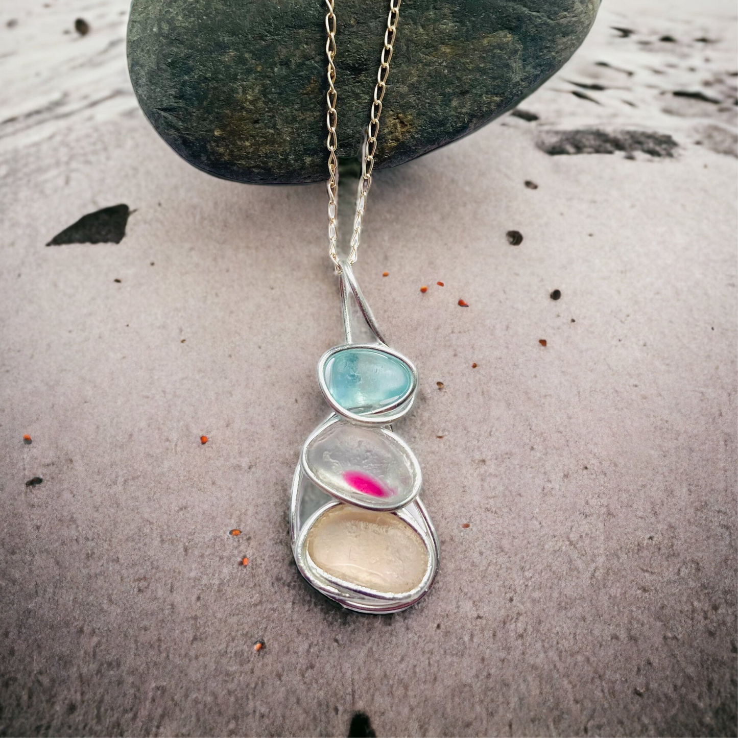 Three Piece Seaham Sea Glass Pendant